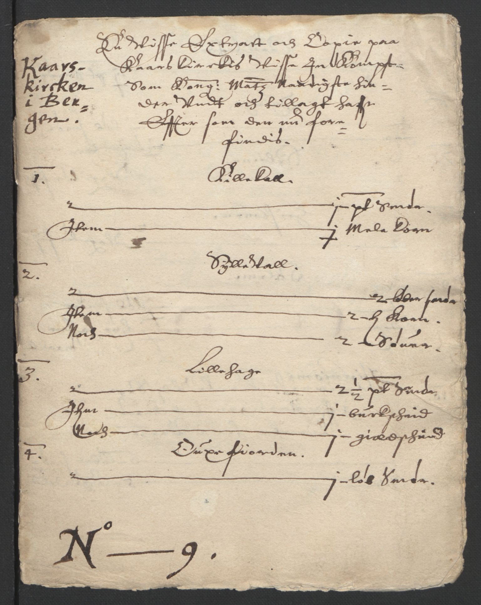 Stattholderembetet 1572-1771, AV/RA-EA-2870/Ek/L0015/0001: Jordebøker til utlikning av rosstjeneste 1624-1626: / Kirke- og prestebolsinntekter i Bergen bispedømme, 1624-1626, p. 357