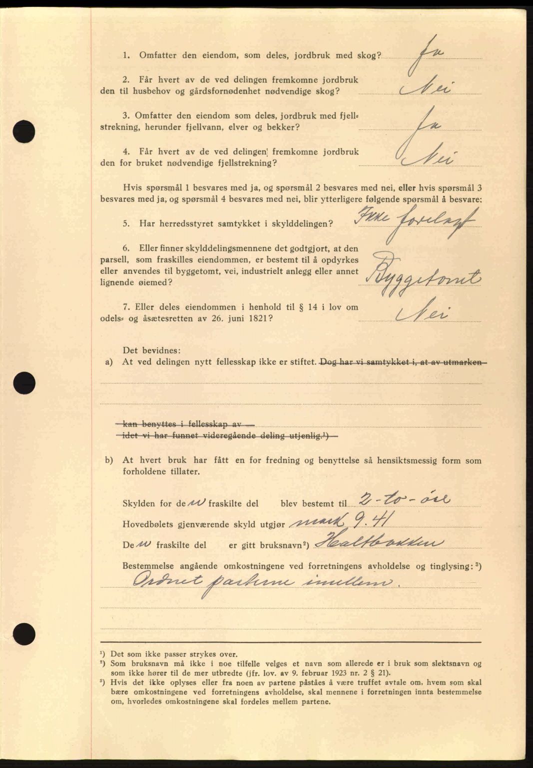 Nordmøre sorenskriveri, AV/SAT-A-4132/1/2/2Ca: Mortgage book no. A91, 1941-1942, Diary no: : 2476/1941