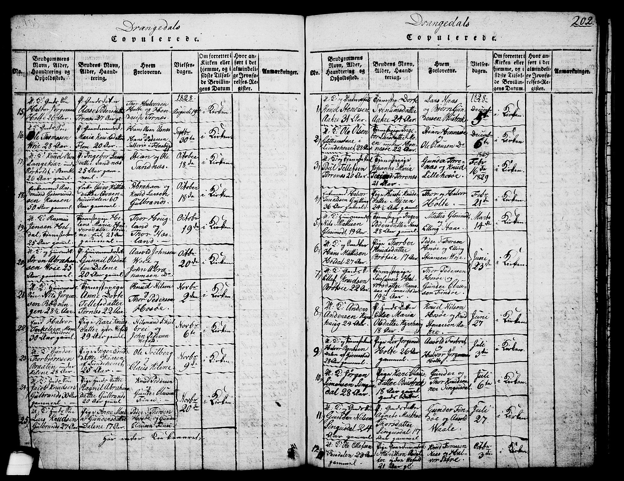Drangedal kirkebøker, SAKO/A-258/G/Ga/L0001: Parish register (copy) no. I 1 /1, 1814-1856, p. 202