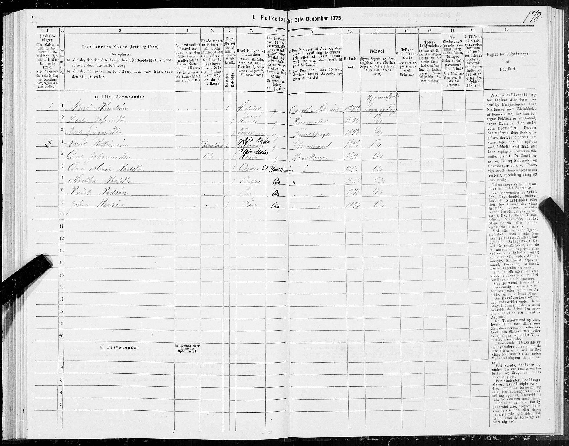 SAT, 1875 census for 1522P Hjørundfjord, 1875, p. 1178