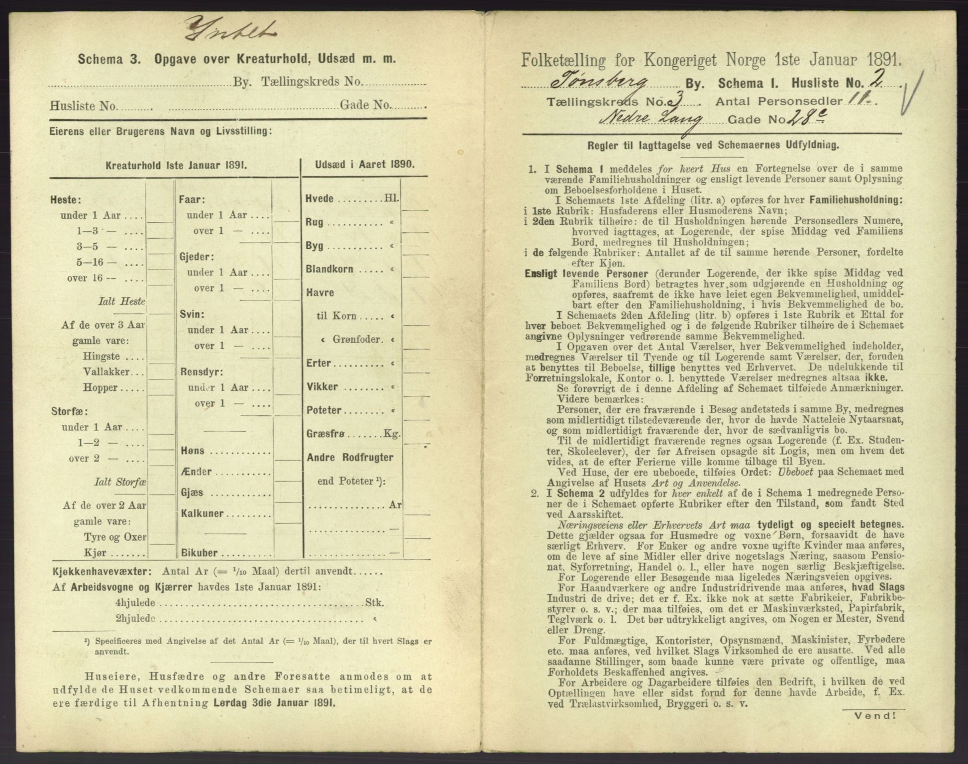 RA, 1891 census for 0705 Tønsberg, 1891, p. 152