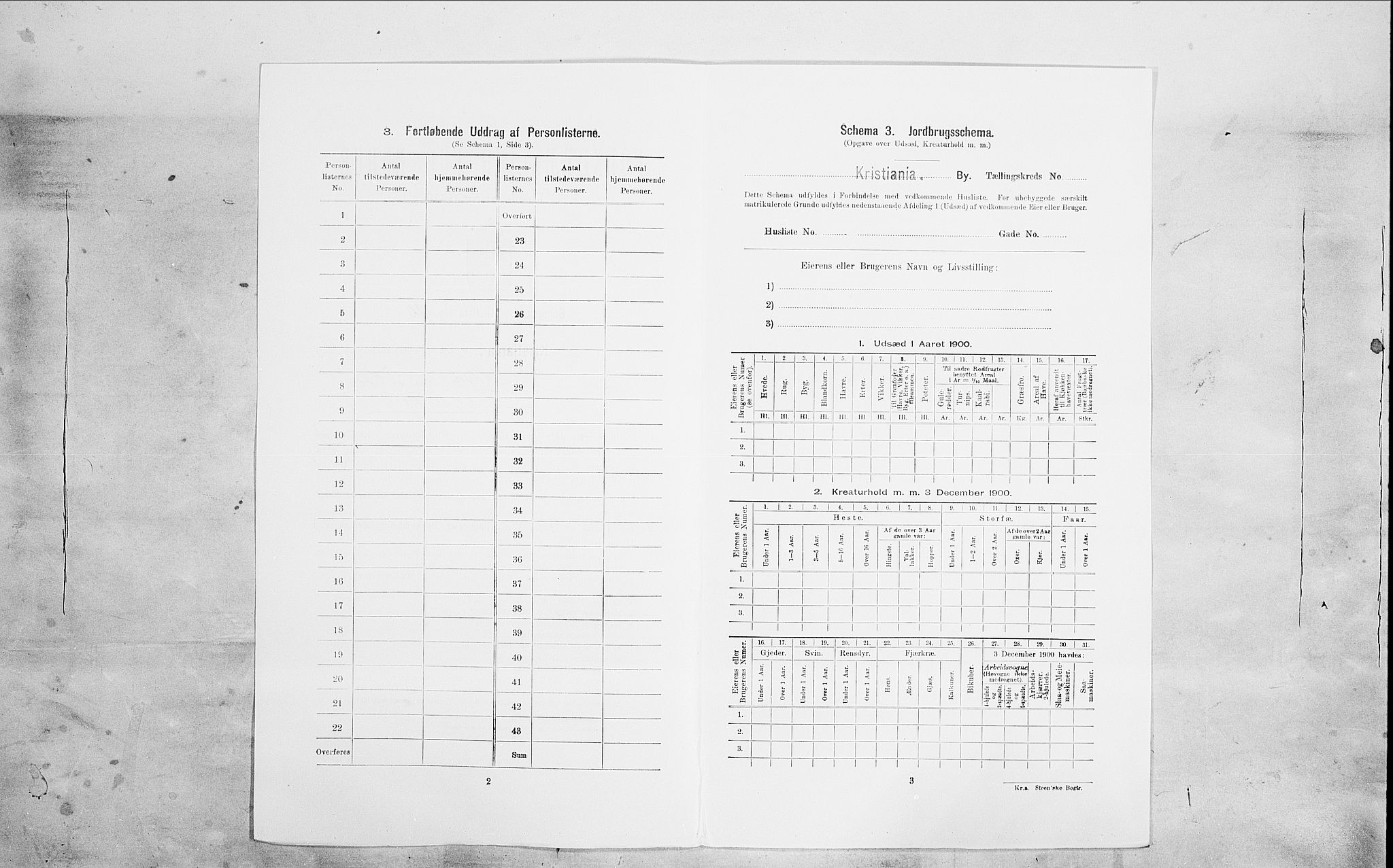 SAO, 1900 census for Kristiania, 1900, p. 92594