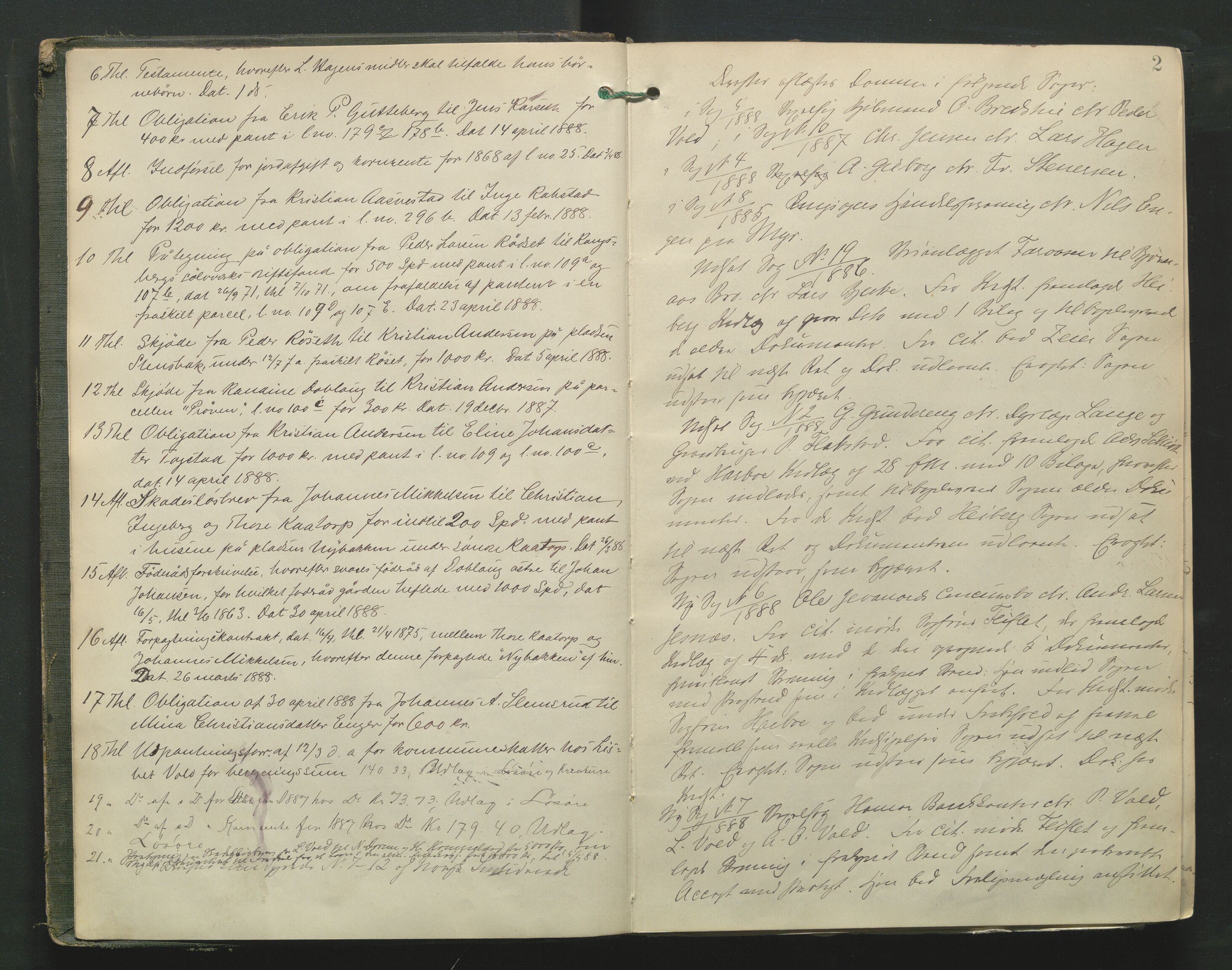 Hamar sorenskriveri, AV/SAH-TING-030/G/Gb/L0003: Tingbok, 1888-1896, p. 1b-2a