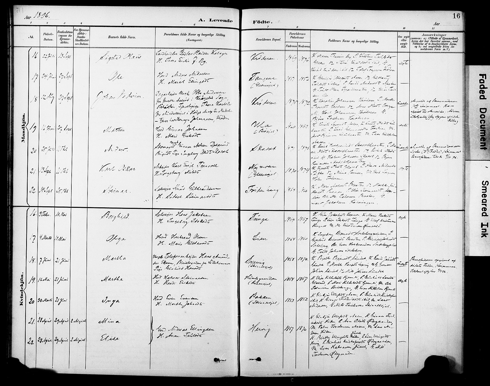 Krødsherad kirkebøker, AV/SAKO-A-19/G/Ga/L0002: Parish register (copy) no. 2, 1894-1918, p. 16