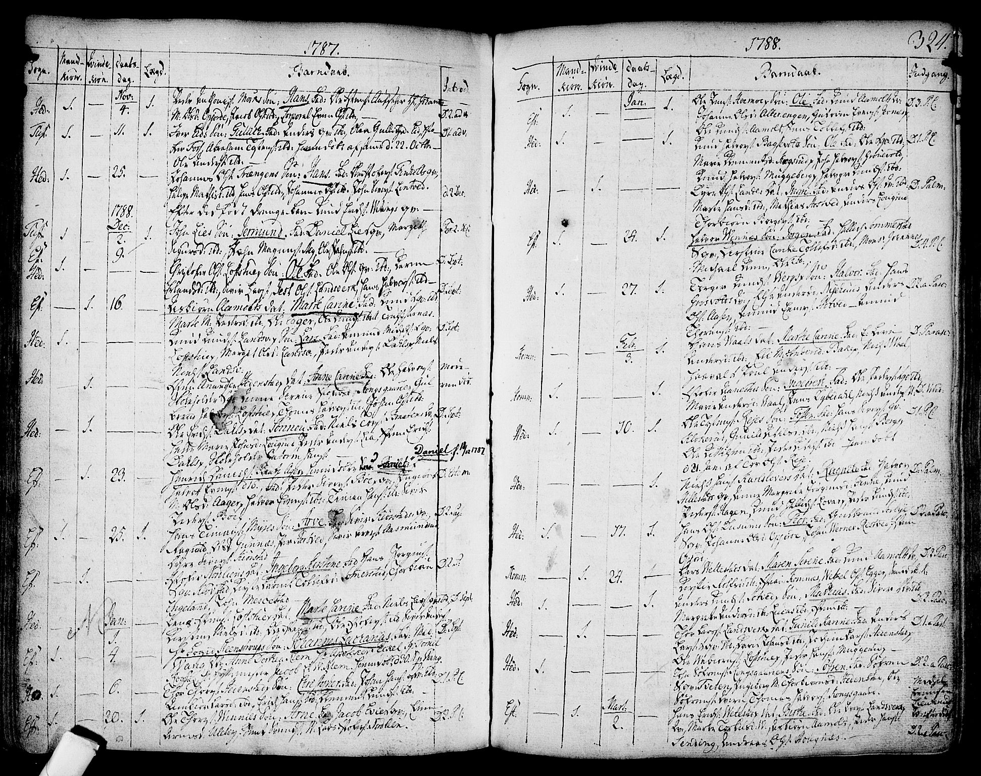 Sandsvær kirkebøker, AV/SAKO-A-244/F/Fa/L0002a: Parish register (official) no. I 2, 1725-1809, p. 324