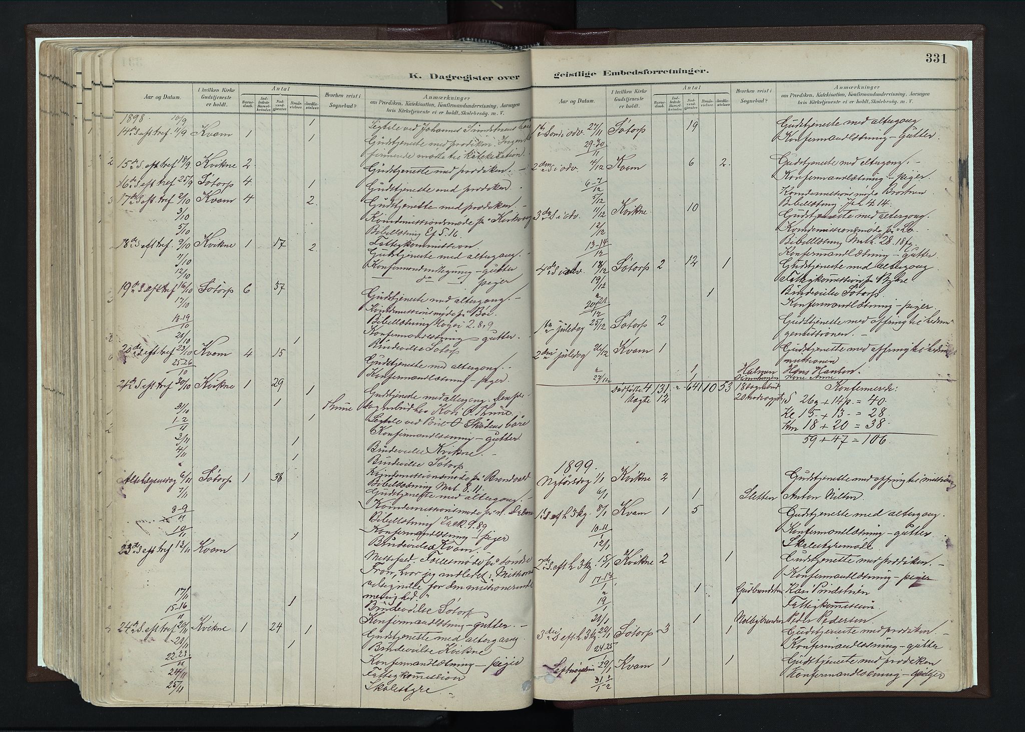 Nord-Fron prestekontor, AV/SAH-PREST-080/H/Ha/Haa/L0004: Parish register (official) no. 4, 1884-1914, p. 331