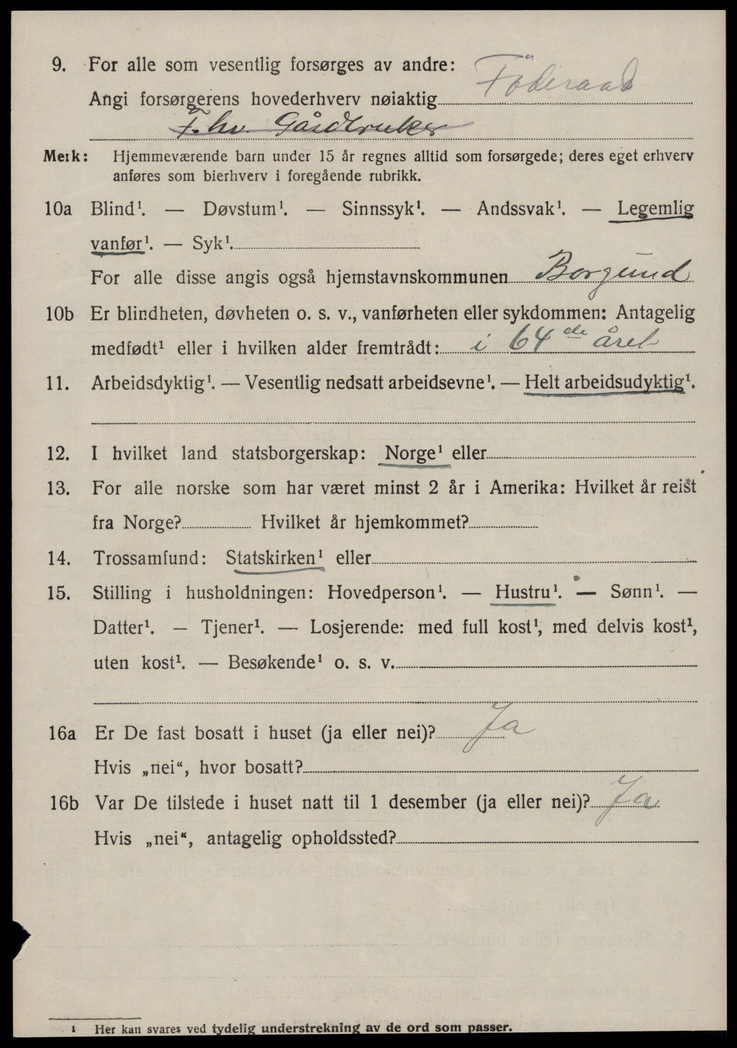 SAT, 1920 census for Borgund, 1920, p. 17325