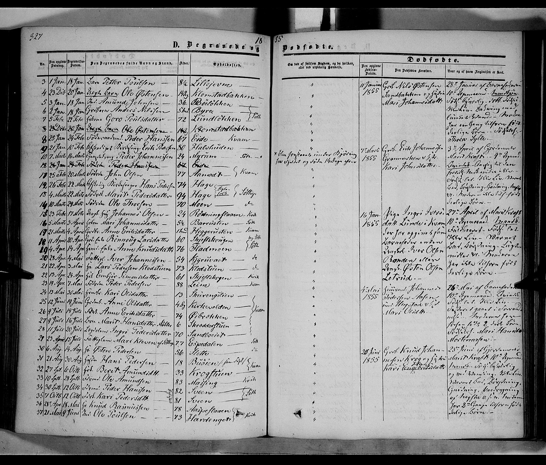 Nord-Fron prestekontor, SAH/PREST-080/H/Ha/Haa/L0001: Parish register (official) no. 1, 1851-1864, p. 327