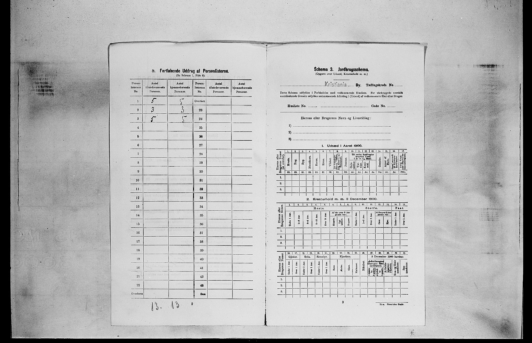 SAO, 1900 census for Kristiania, 1900, p. 30496