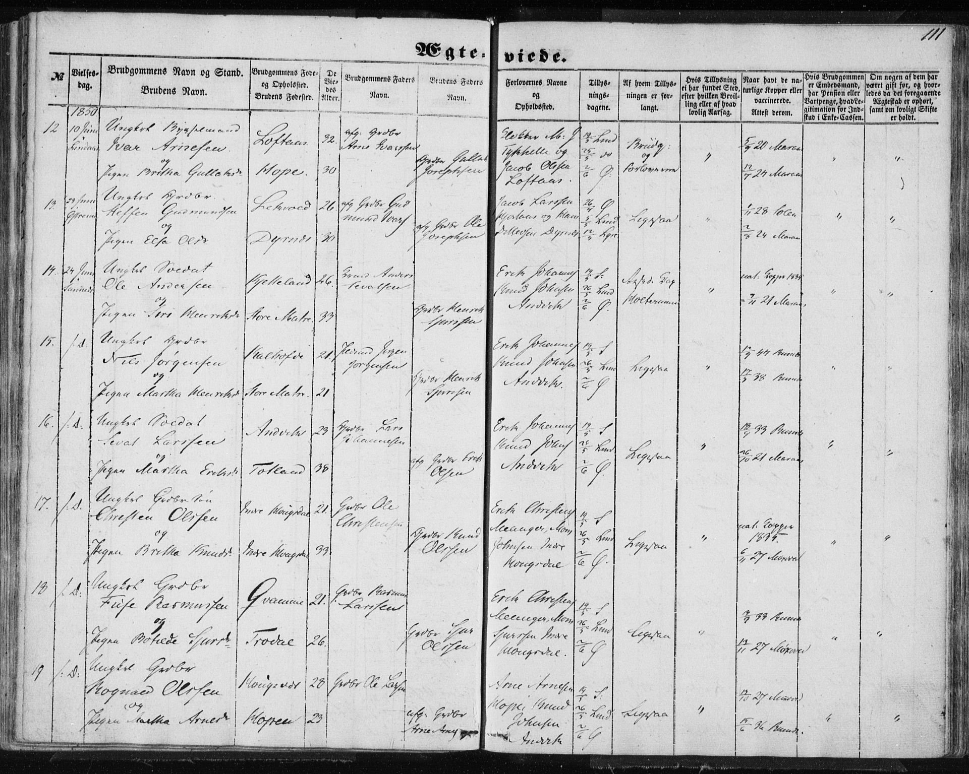 Lindås Sokneprestembete, AV/SAB-A-76701/H/Haa/Haaa/L0013: Parish register (official) no. A 13, 1848-1862, p. 111