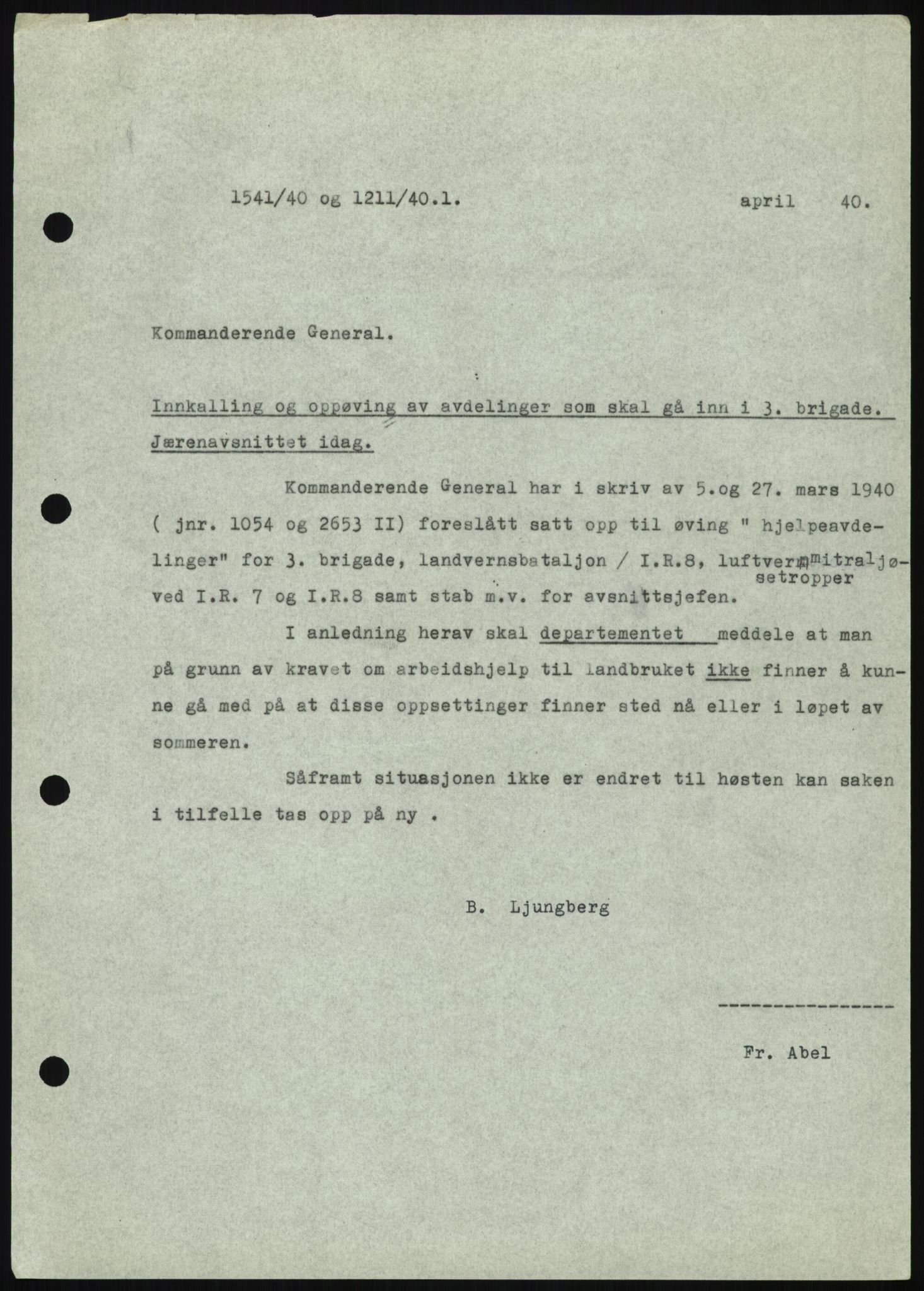 Forsvaret, Forsvarets krigshistoriske avdeling, AV/RA-RAFA-2017/Y/Yb/L0089: II-C-11-320  -  3. Divisjon., 1940-1962, p. 1153