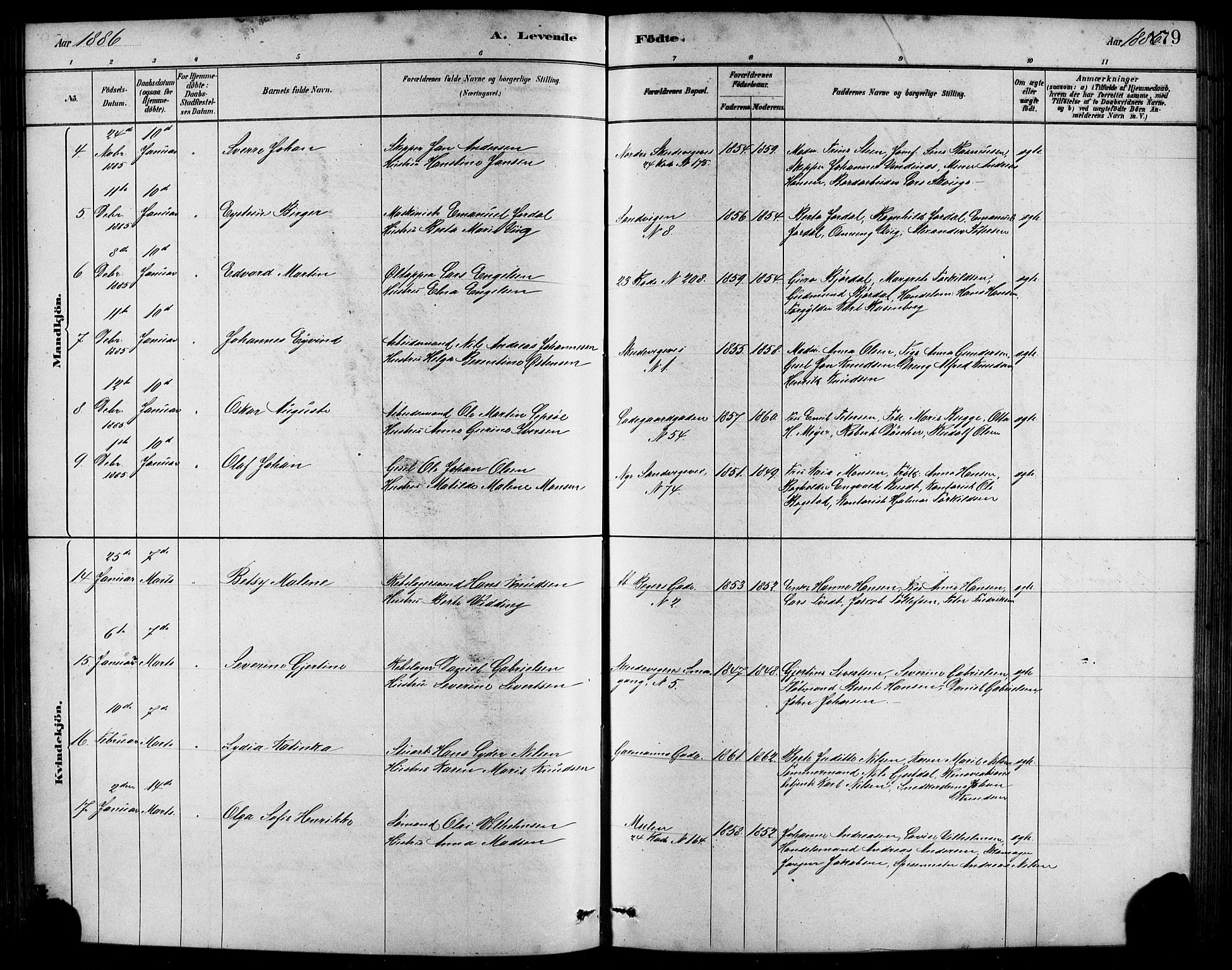 Sandviken Sokneprestembete, AV/SAB-A-77601/H/Hb/L0001: Parish register (copy) no. A 2, 1879-1892, p. 179