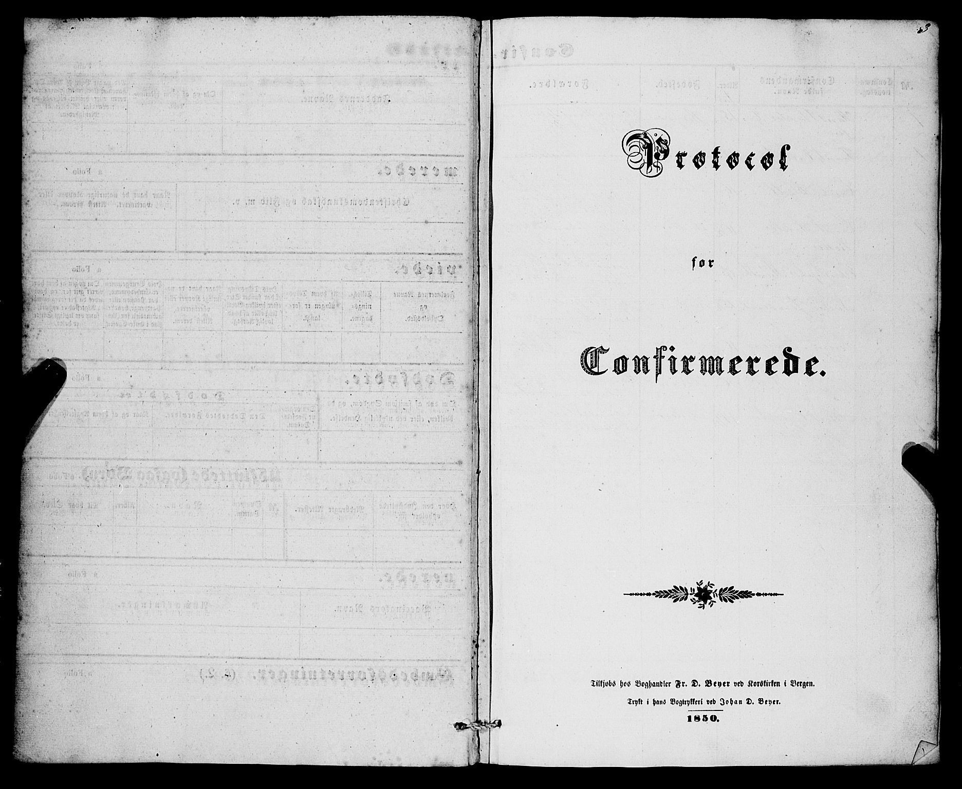 Nykirken Sokneprestembete, SAB/A-77101/H/Haa/L0023: Parish register (official) no. C 2, 1851-1863, p. 3