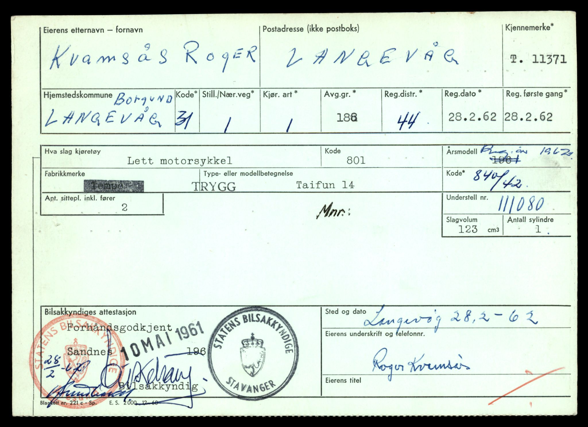 Møre og Romsdal vegkontor - Ålesund trafikkstasjon, AV/SAT-A-4099/F/Fe/L0028: Registreringskort for kjøretøy T 11290 - T 11429, 1927-1998, p. 1721