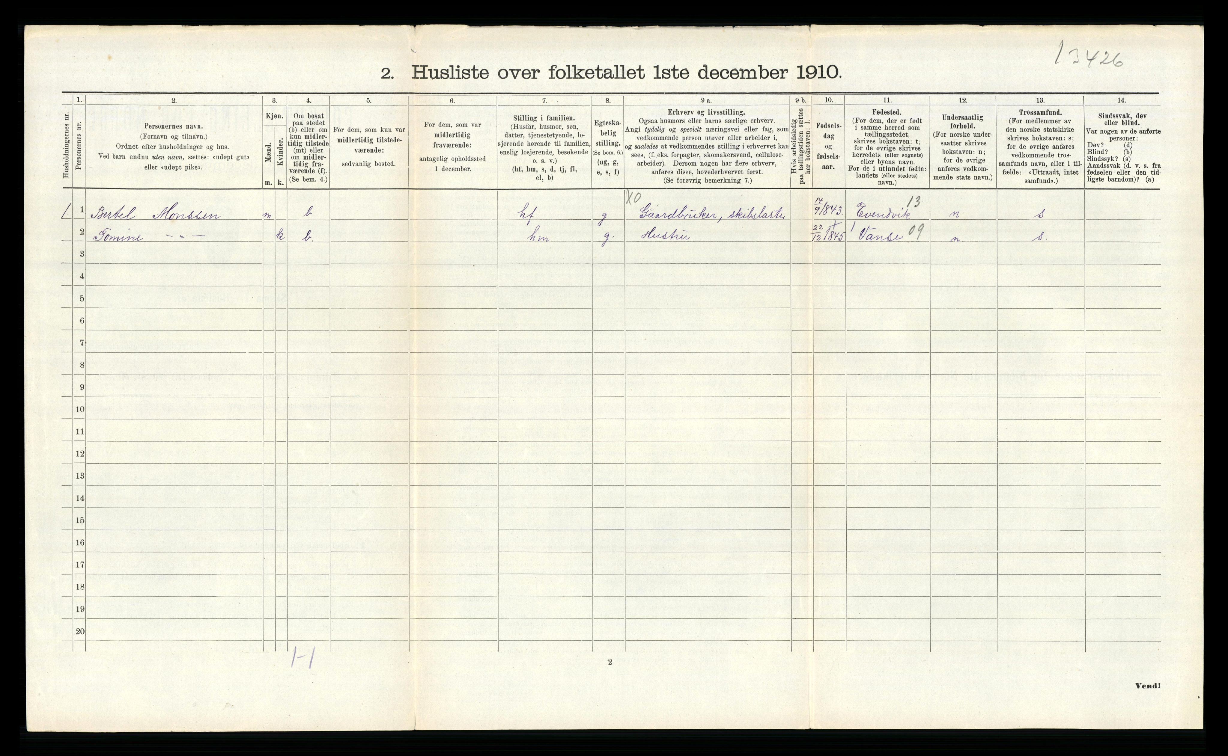 RA, 1910 census for Hisøy, 1910, p. 296