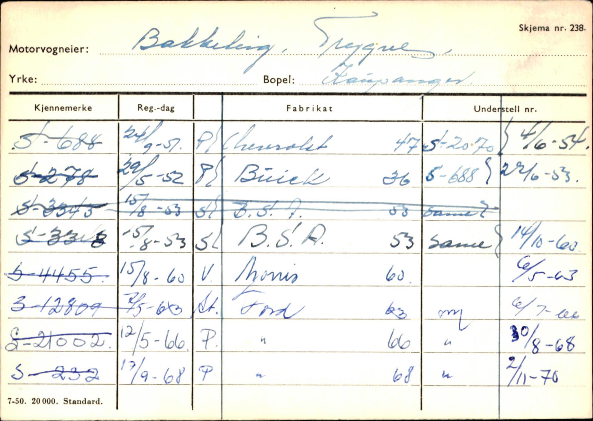 Statens vegvesen, Sogn og Fjordane vegkontor, AV/SAB-A-5301/4/F/L0124: Eigarregister Sogndal A-U, 1945-1975, p. 52