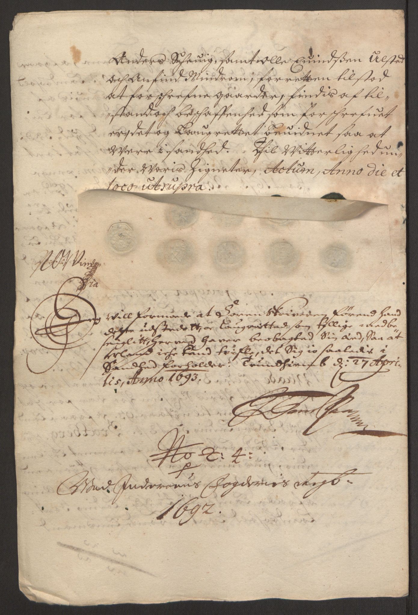 Rentekammeret inntil 1814, Reviderte regnskaper, Fogderegnskap, AV/RA-EA-4092/R63/L4308: Fogderegnskap Inderøy, 1692-1694, p. 234