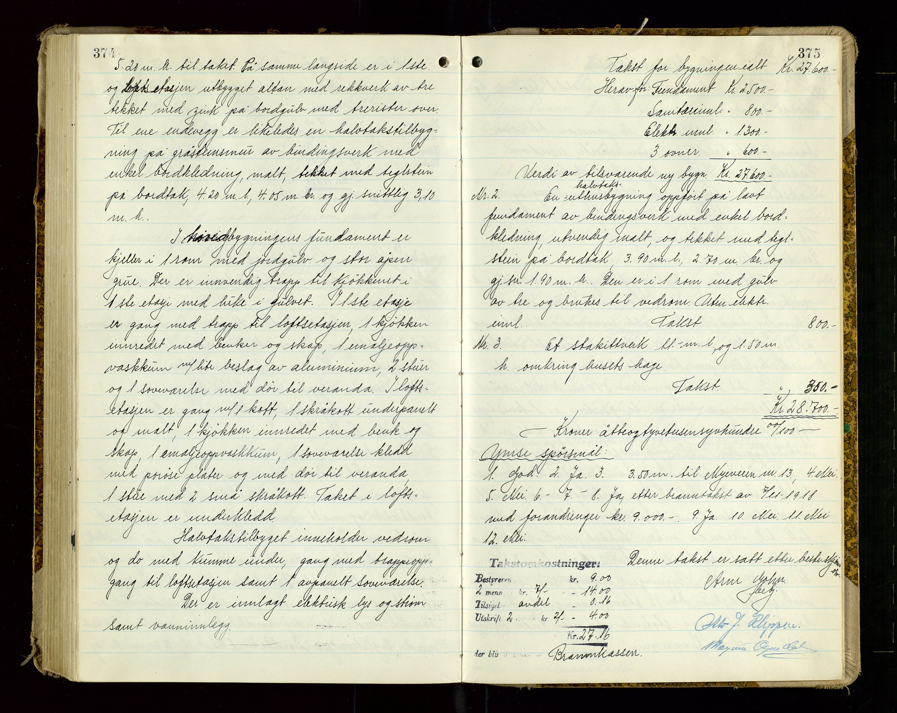 Eigersund lensmannskontor, AV/SAST-A-100171/God/L0013: "Branntakstprotokoll", 1944-1951, p. 374-375