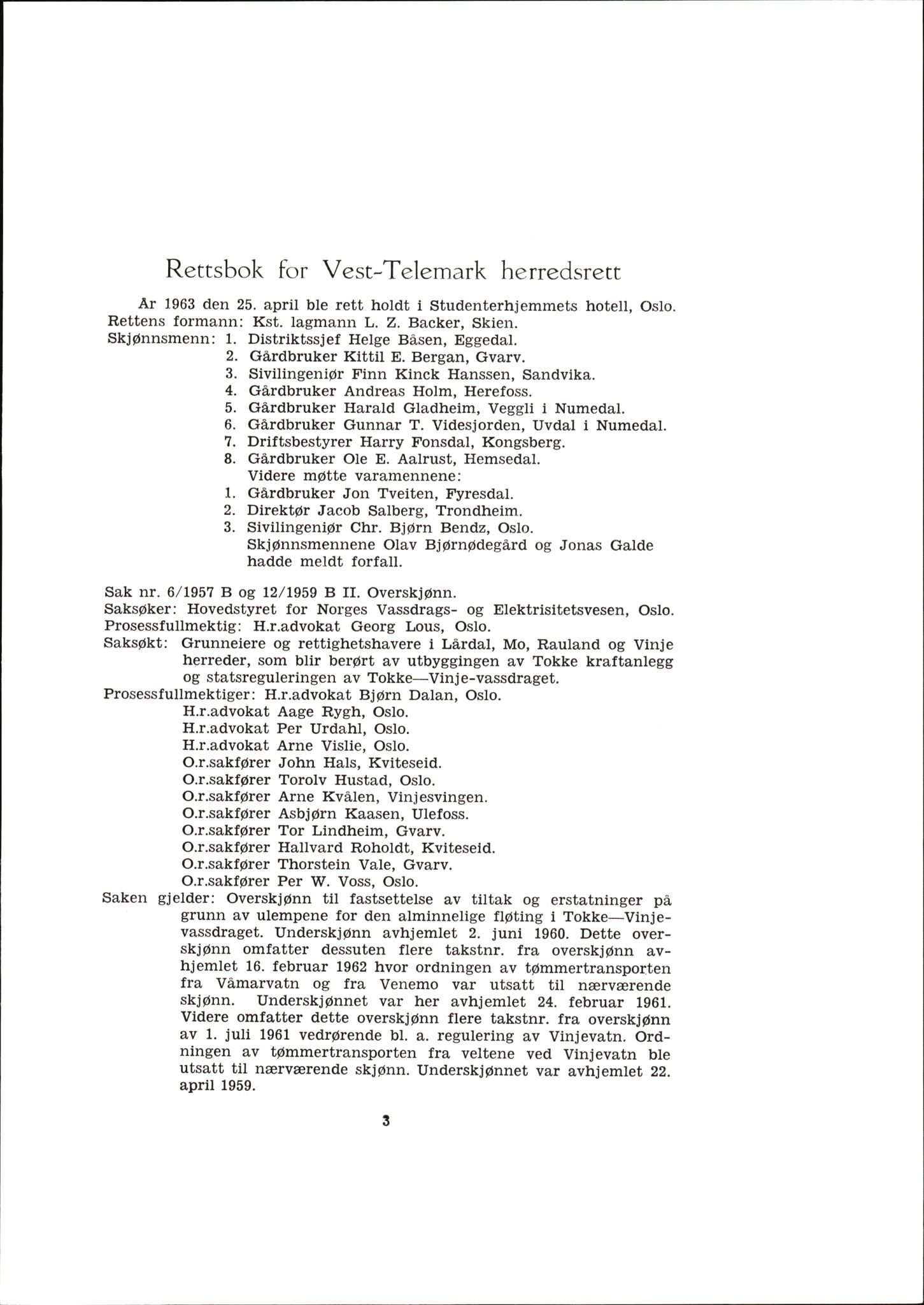 Vest-Telemark sorenskriveri, AV/SAKO-A-134/F/Fo/Fob/L0001: Skjønn/rettsbøker for kraftutbygging/veg, 1948-1963, p. 1527