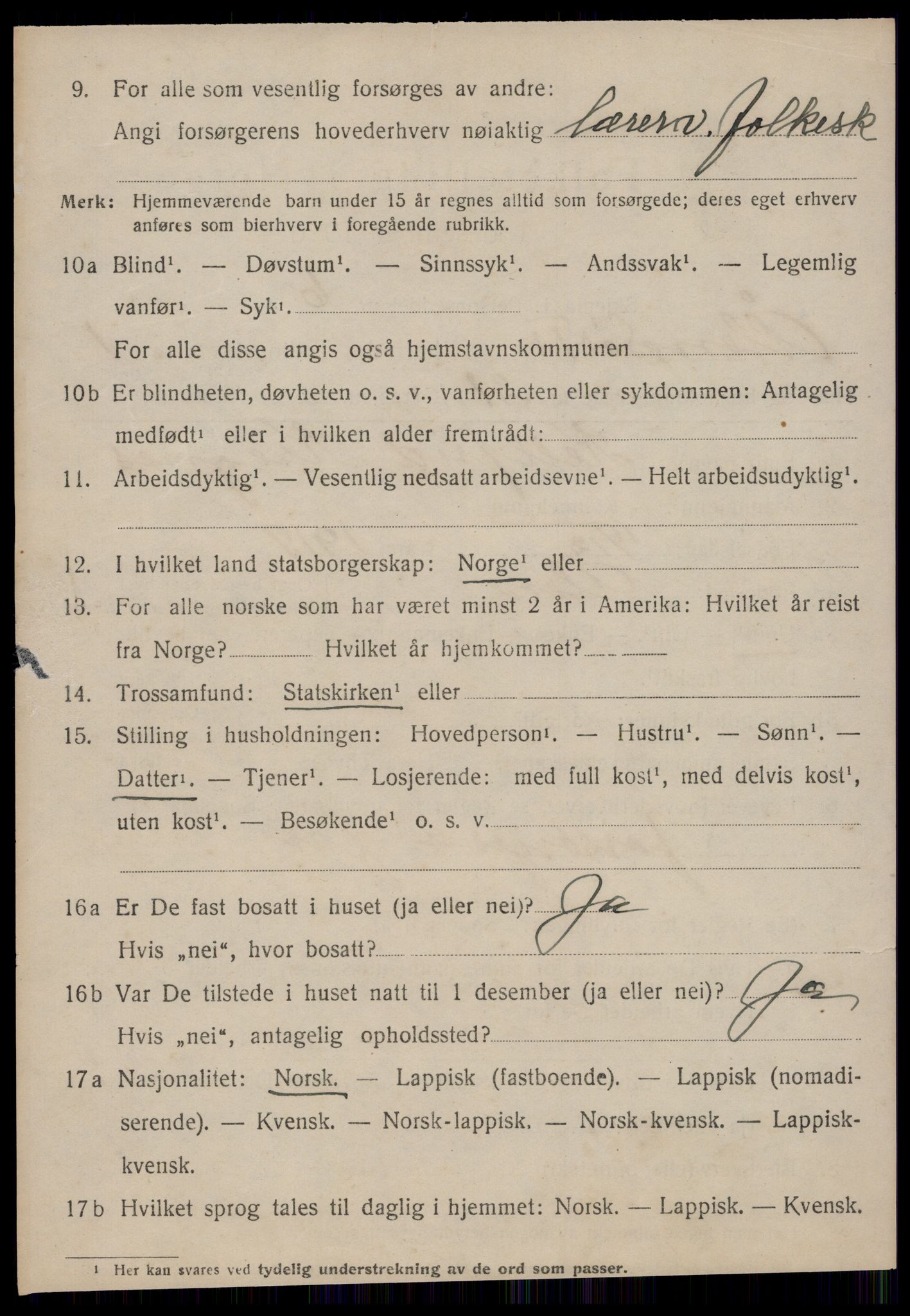 SAT, 1920 census for Ålen, 1920, p. 1201