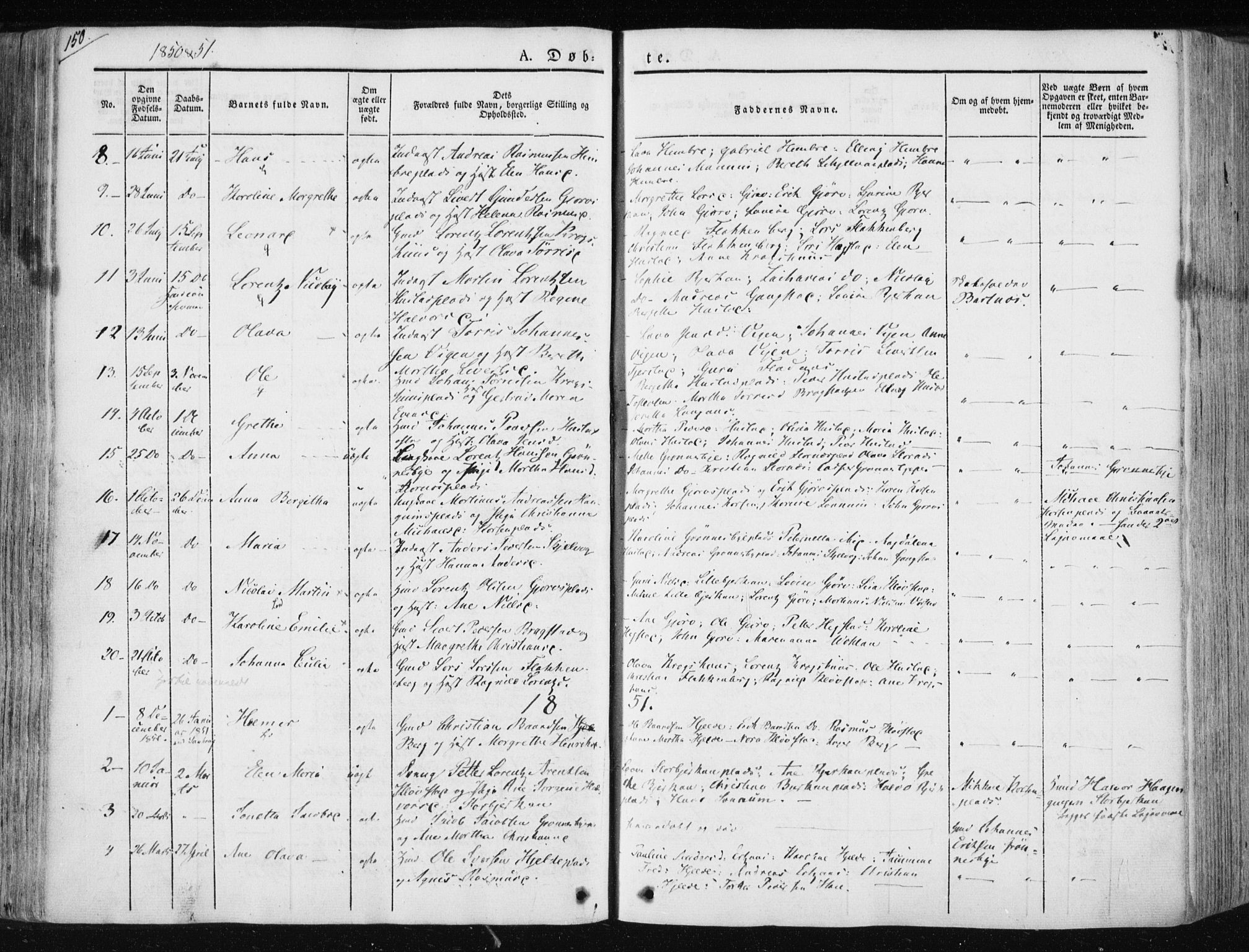 Ministerialprotokoller, klokkerbøker og fødselsregistre - Nord-Trøndelag, SAT/A-1458/730/L0280: Parish register (official) no. 730A07 /3, 1840-1854, p. 150