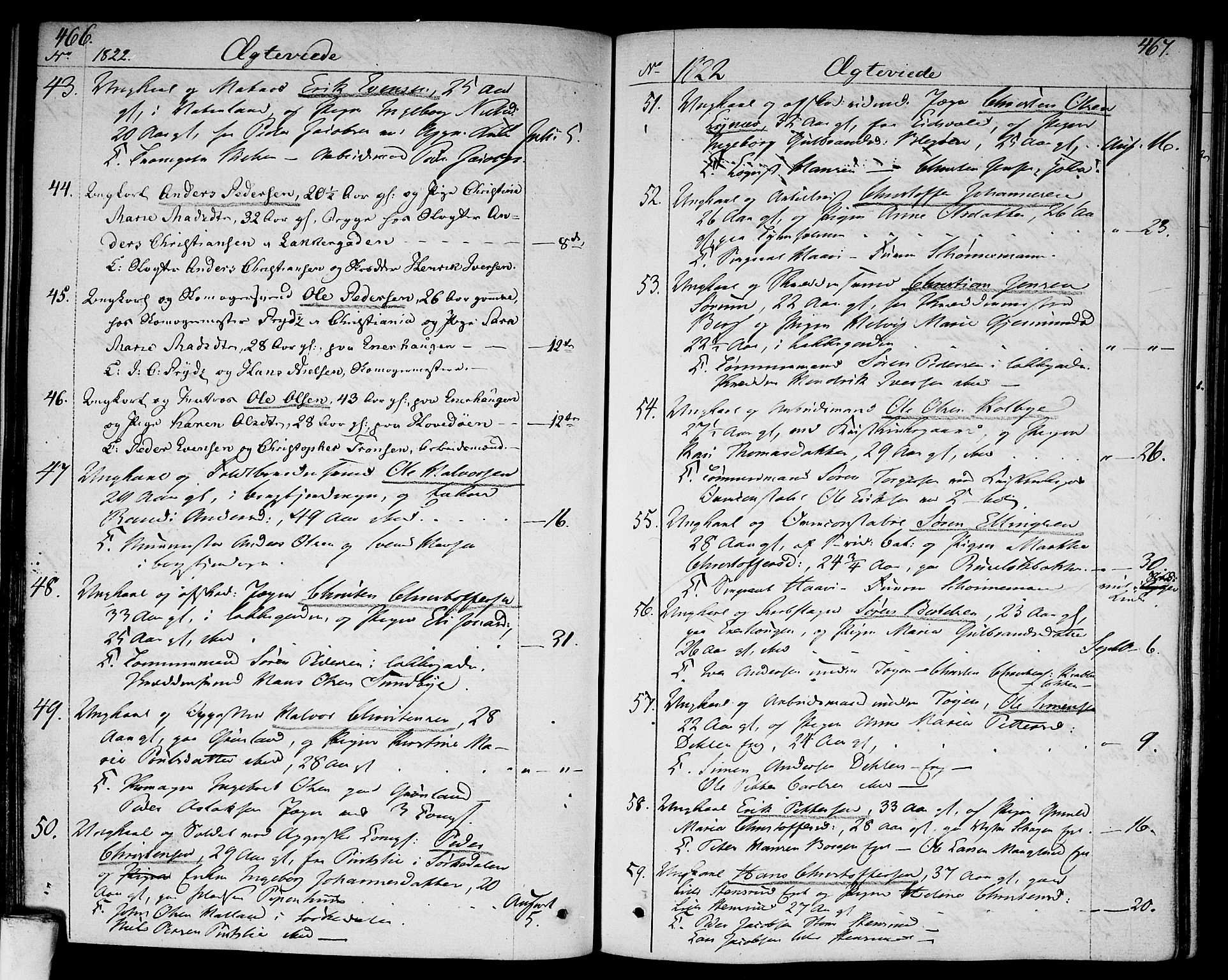 Aker prestekontor kirkebøker, SAO/A-10861/F/L0012: Parish register (official) no. 12, 1819-1828, p. 466-467