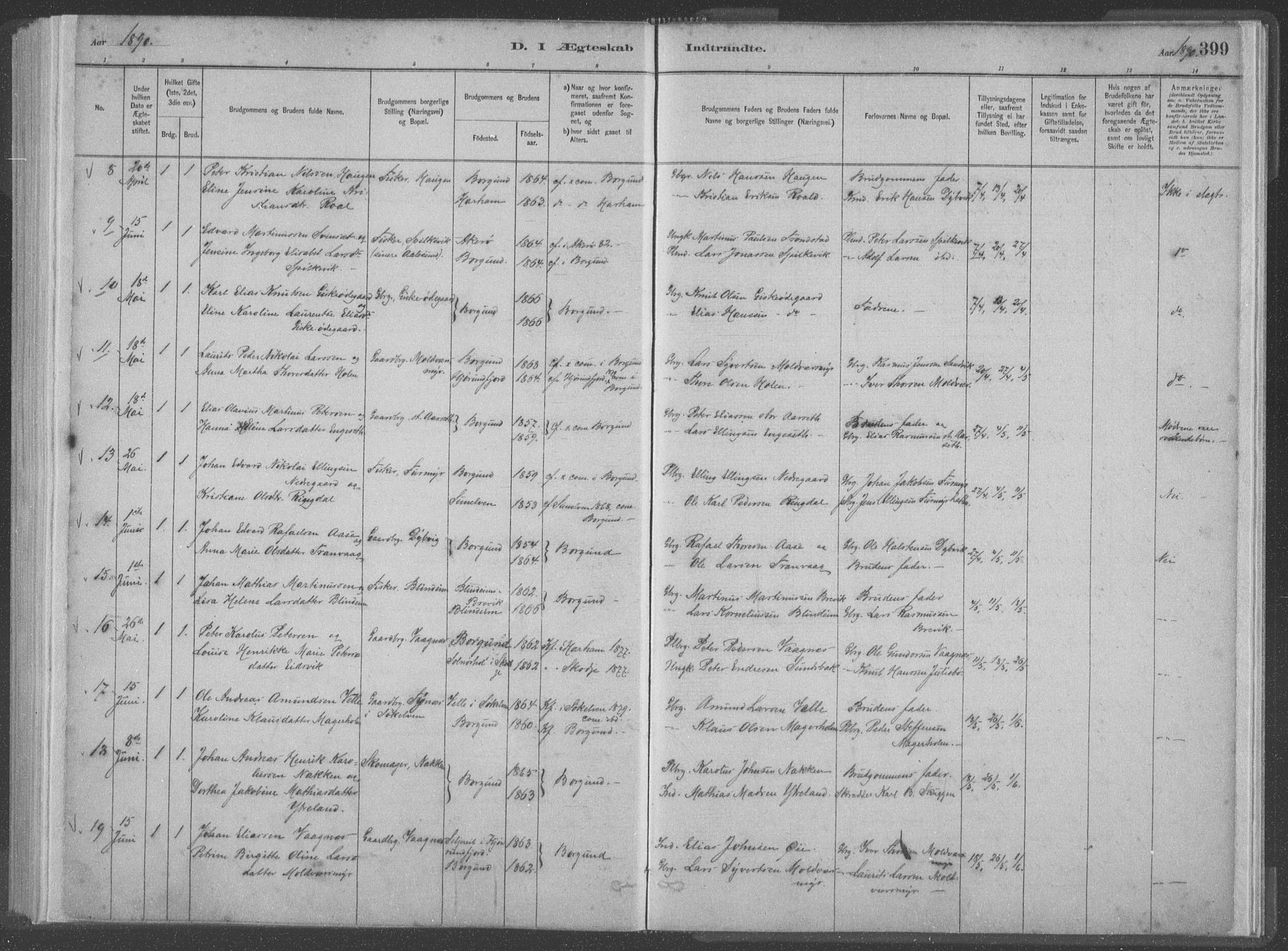 Ministerialprotokoller, klokkerbøker og fødselsregistre - Møre og Romsdal, AV/SAT-A-1454/528/L0402: Parish register (official) no. 528A12II, 1880-1903, p. 399