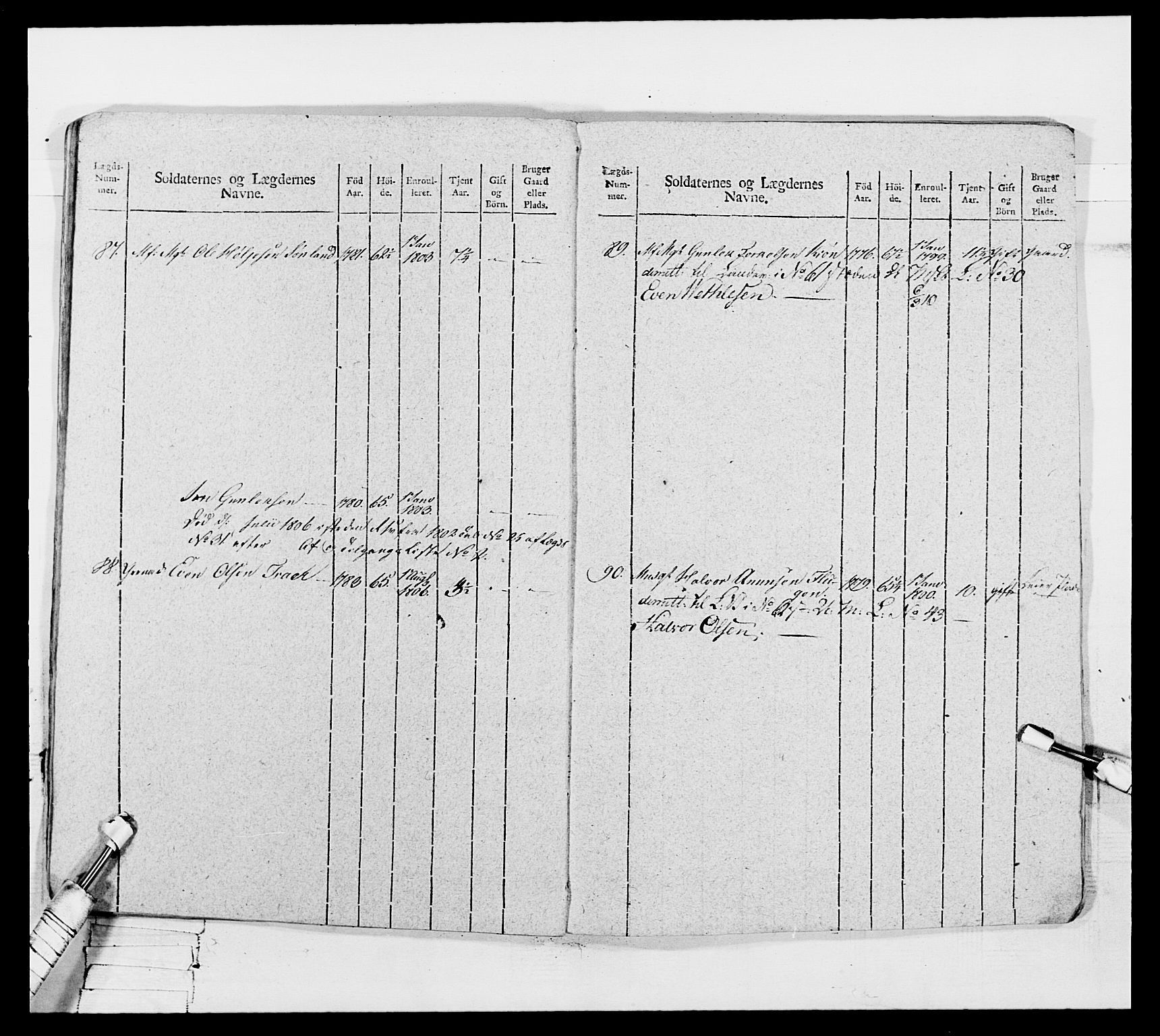 Generalitets- og kommissariatskollegiet, Det kongelige norske kommissariatskollegium, AV/RA-EA-5420/E/Eh/L0116: Telemarkske nasjonale infanteriregiment, 1810, p. 491