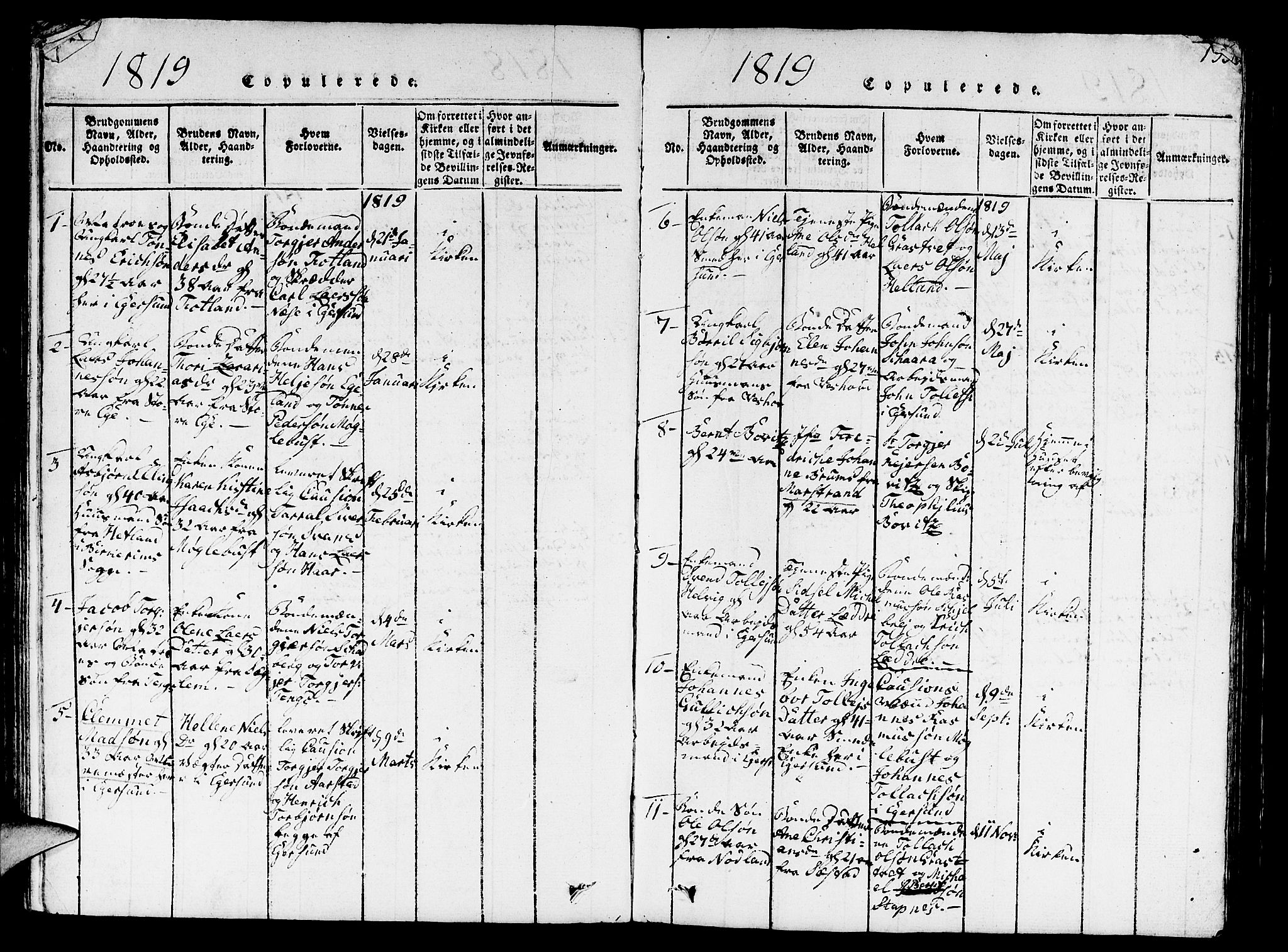 Eigersund sokneprestkontor, SAST/A-101807/S09/L0001: Parish register (copy) no. B 1, 1815-1827, p. 195