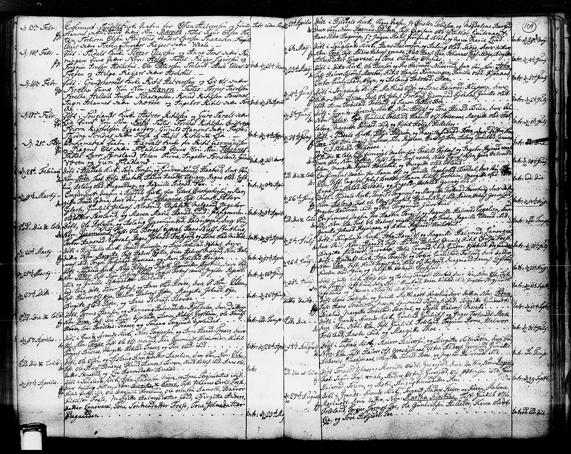 Hjartdal kirkebøker, SAKO/A-270/F/Fa/L0003: Parish register (official) no. I 3, 1727-1775, p. 109