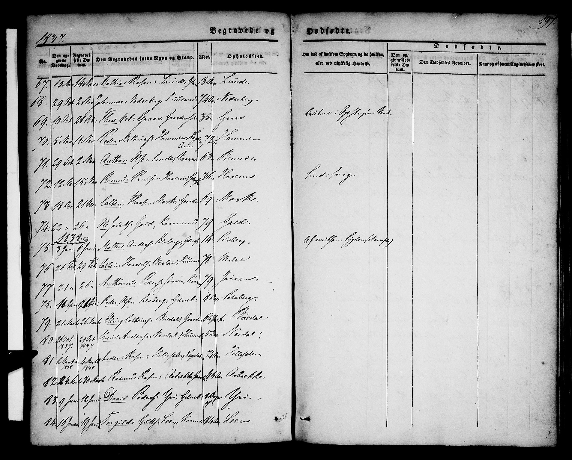 Stryn Sokneprestembete, AV/SAB-A-82501: Parish register (official) no. A 1, 1832-1845, p. 197