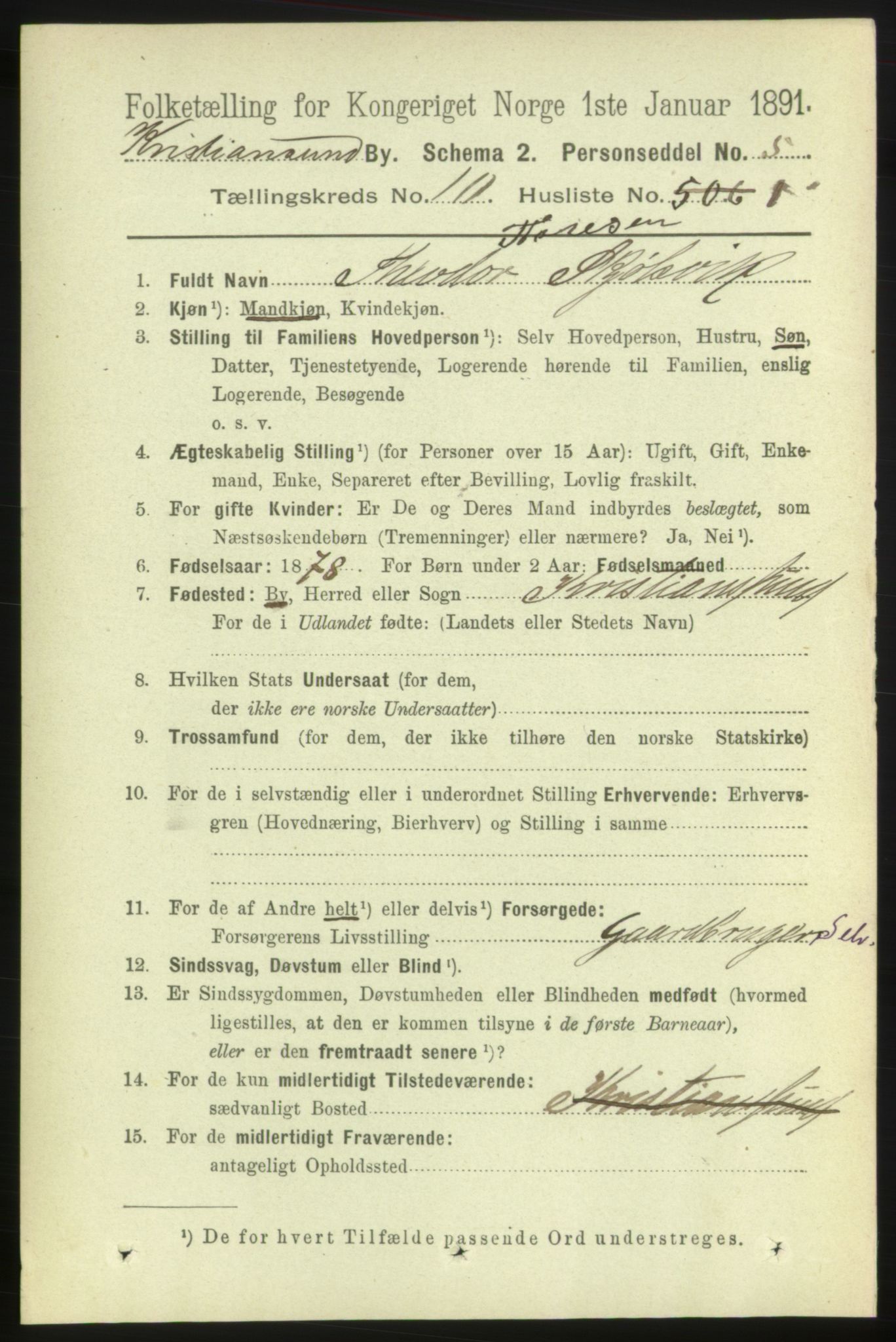 RA, 1891 census for 1503 Kristiansund, 1891, p. 8055