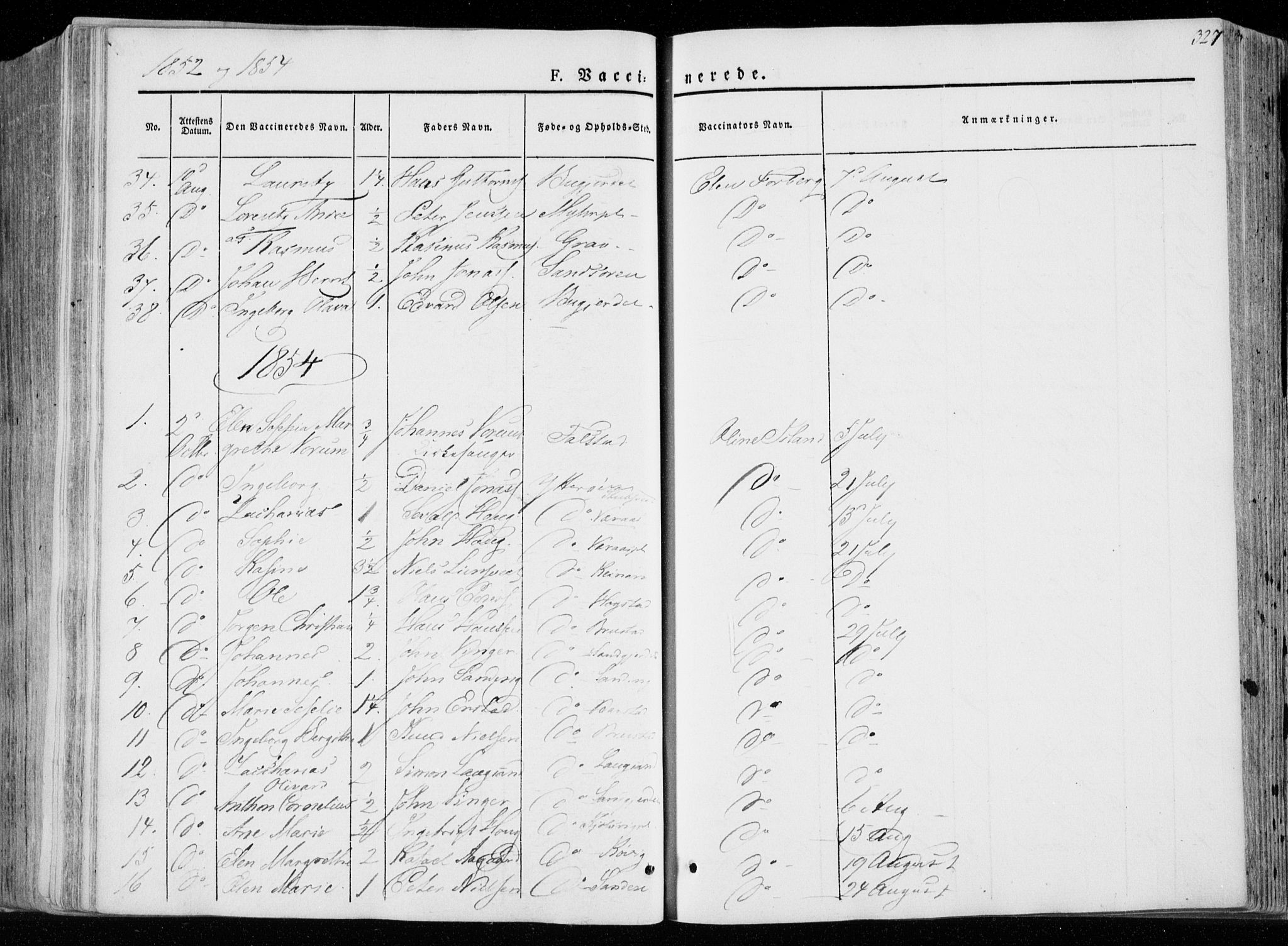 Ministerialprotokoller, klokkerbøker og fødselsregistre - Nord-Trøndelag, SAT/A-1458/722/L0218: Parish register (official) no. 722A05, 1843-1868, p. 327