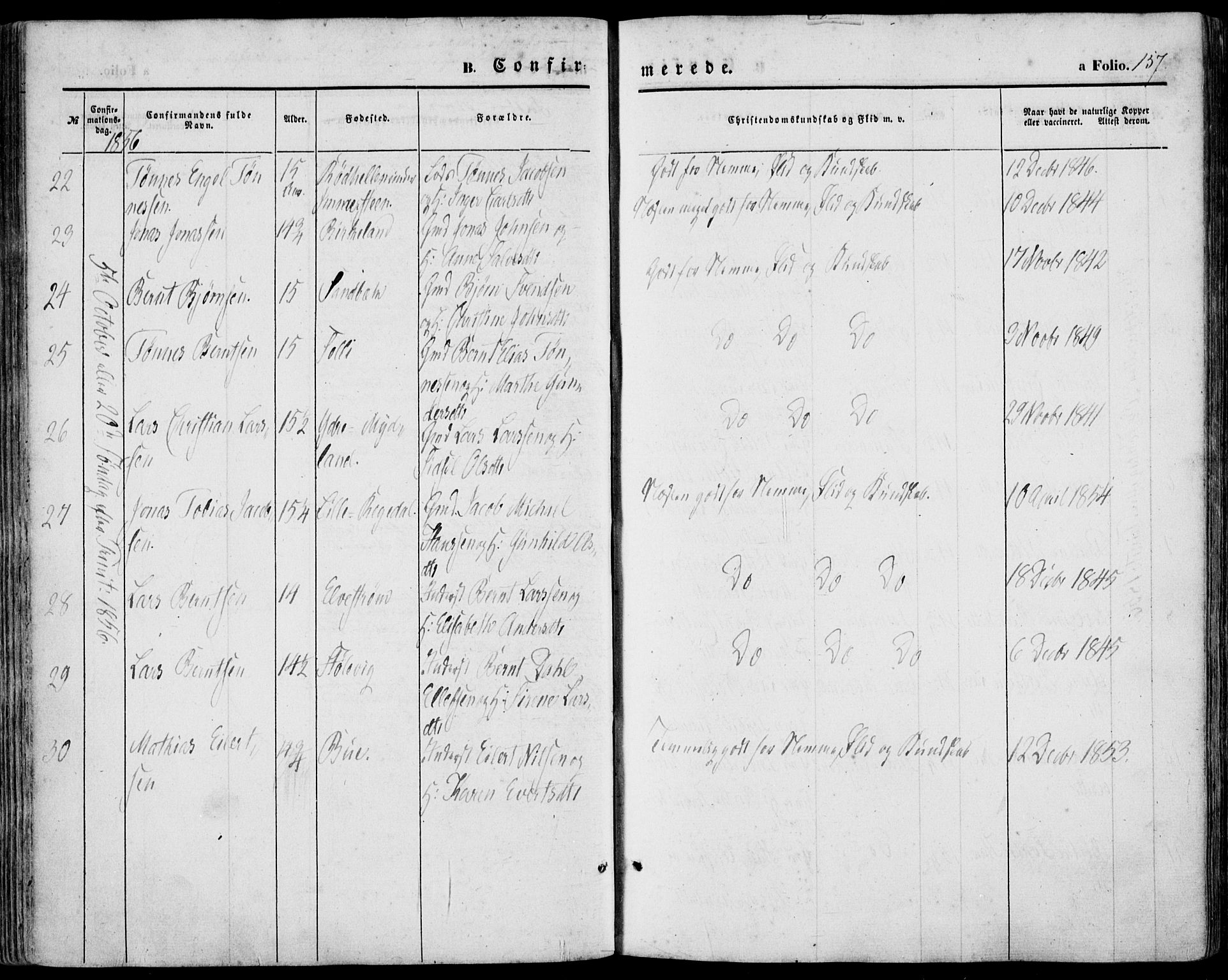 Sokndal sokneprestkontor, SAST/A-101808: Parish register (official) no. A 9, 1857-1874, p. 157