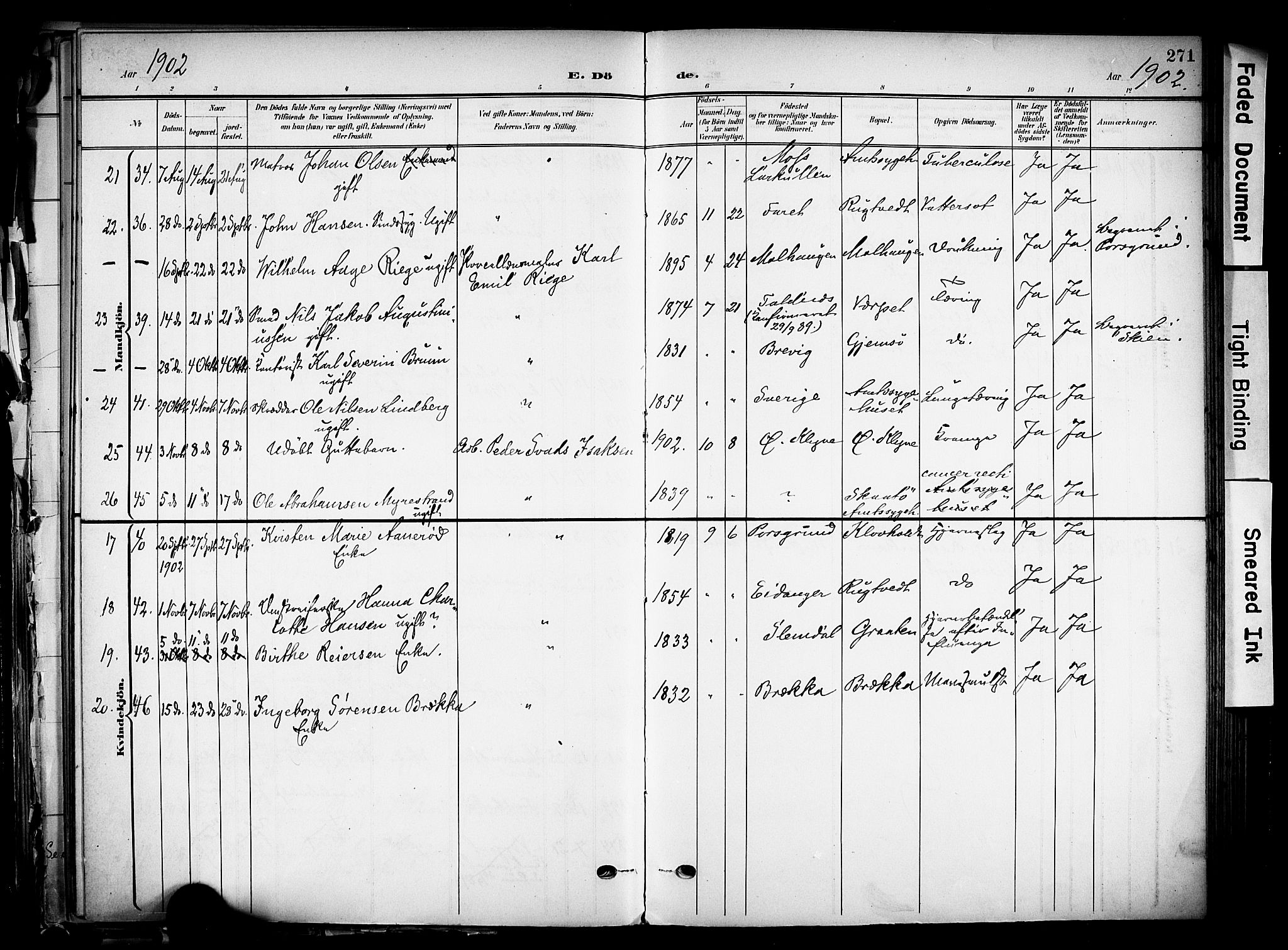 Solum kirkebøker, AV/SAKO-A-306/F/Fa/L0011: Parish register (official) no. I 11, 1898-1909, p. 271