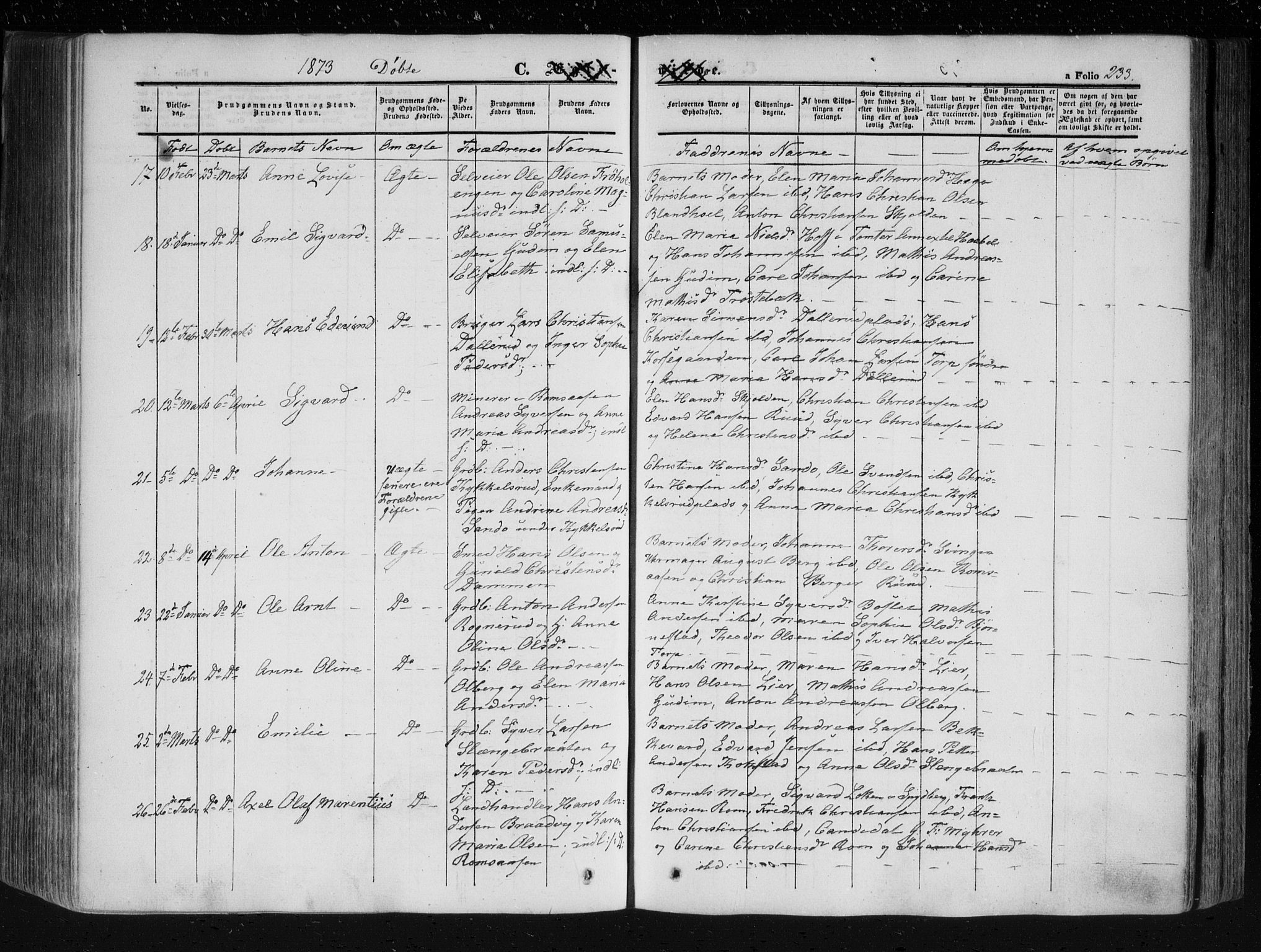 Askim prestekontor Kirkebøker, AV/SAO-A-10900/F/Fa/L0005: Parish register (official) no. 5, 1847-1879, p. 233