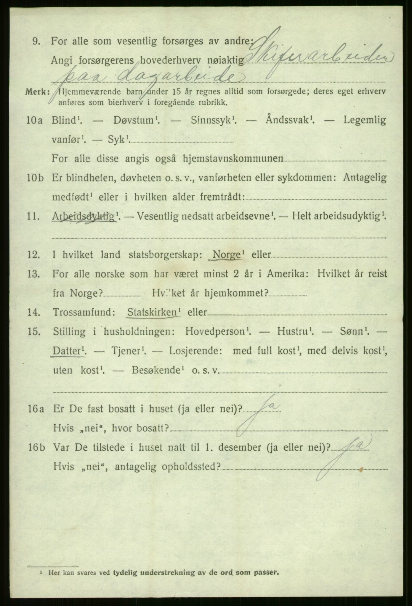 SAB, 1920 census for Voss, 1920, p. 11148