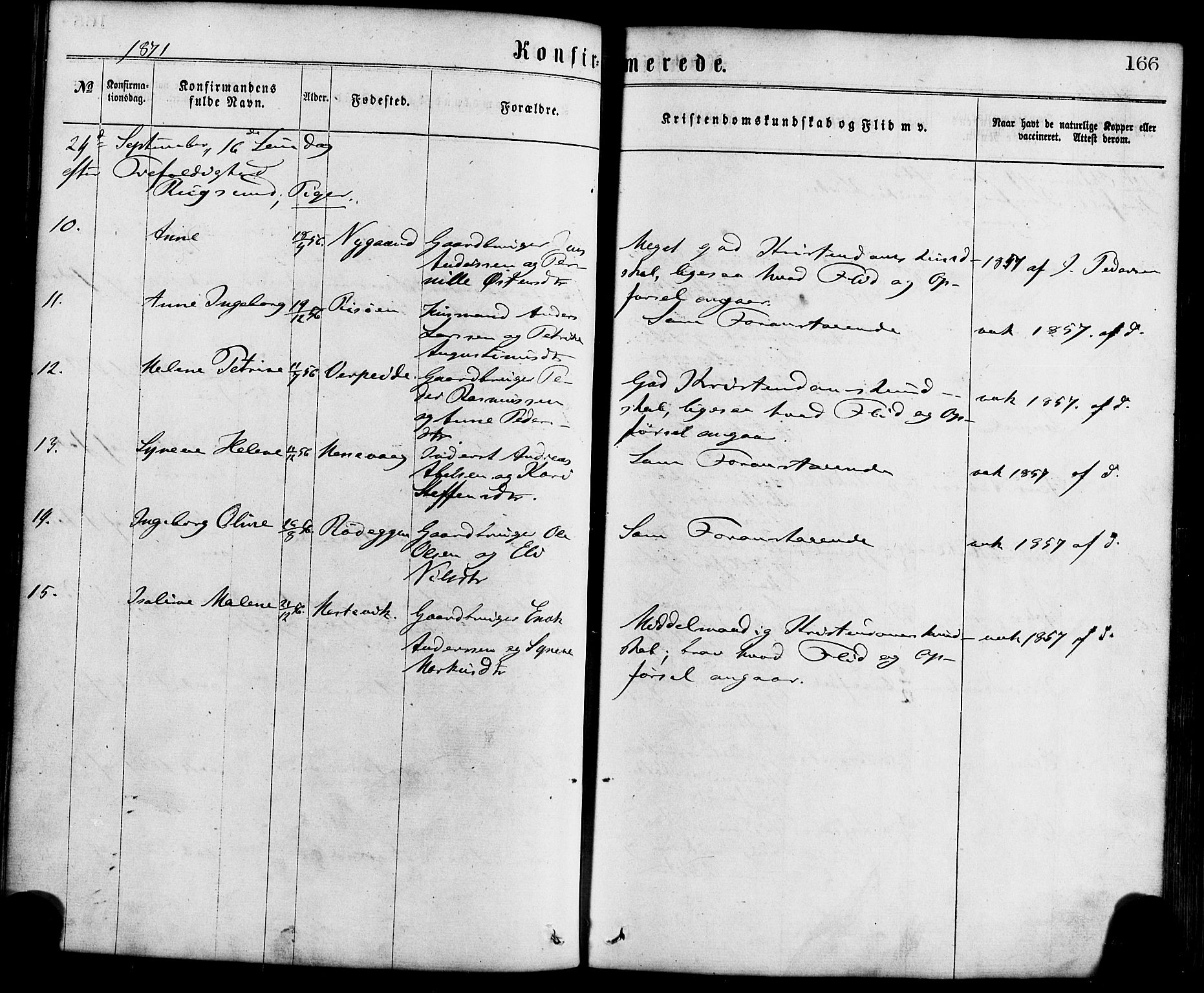 Davik sokneprestembete, AV/SAB-A-79701/H/Haa/Haaa/L0006: Parish register (official) no. A 6, 1867-1881, p. 166