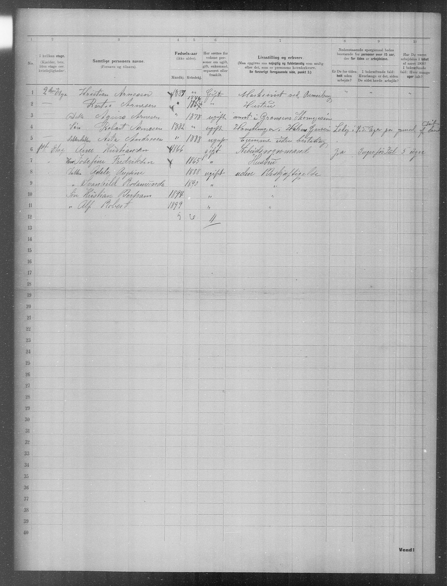 OBA, Municipal Census 1903 for Kristiania, 1903, p. 837