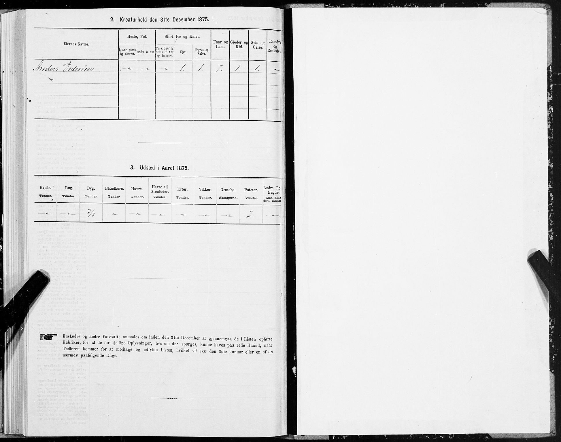 SAT, 1875 census for 1850P Tysfjord, 1875