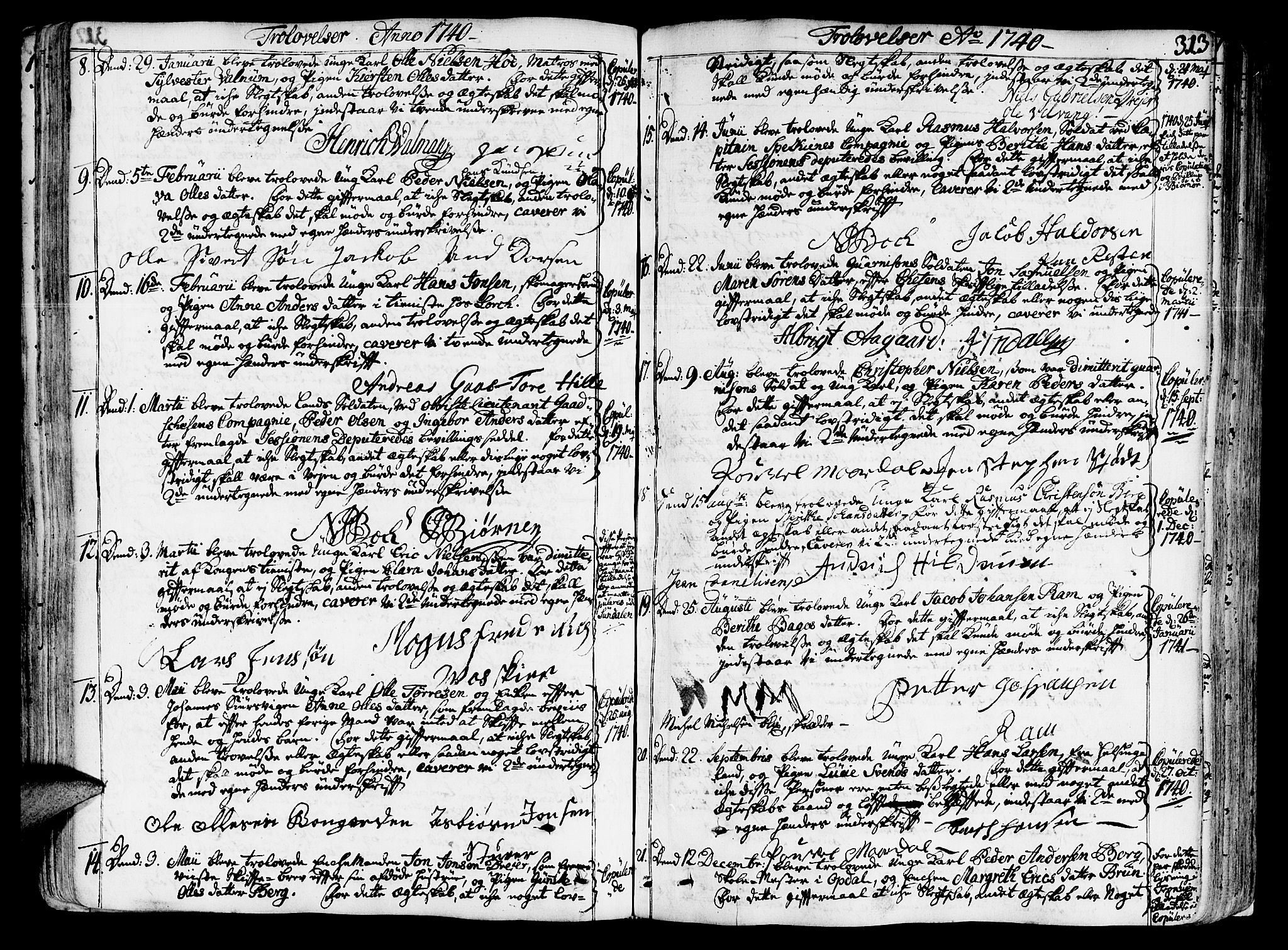 Ministerialprotokoller, klokkerbøker og fødselsregistre - Sør-Trøndelag, SAT/A-1456/602/L0103: Parish register (official) no. 602A01, 1732-1774, p. 313