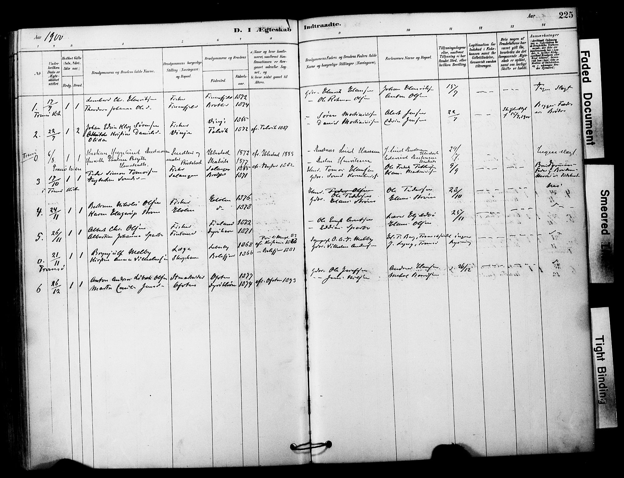 Tranøy sokneprestkontor, SATØ/S-1313/I/Ia/Iaa/L0011kirke: Parish register (official) no. 11, 1878-1904, p. 225