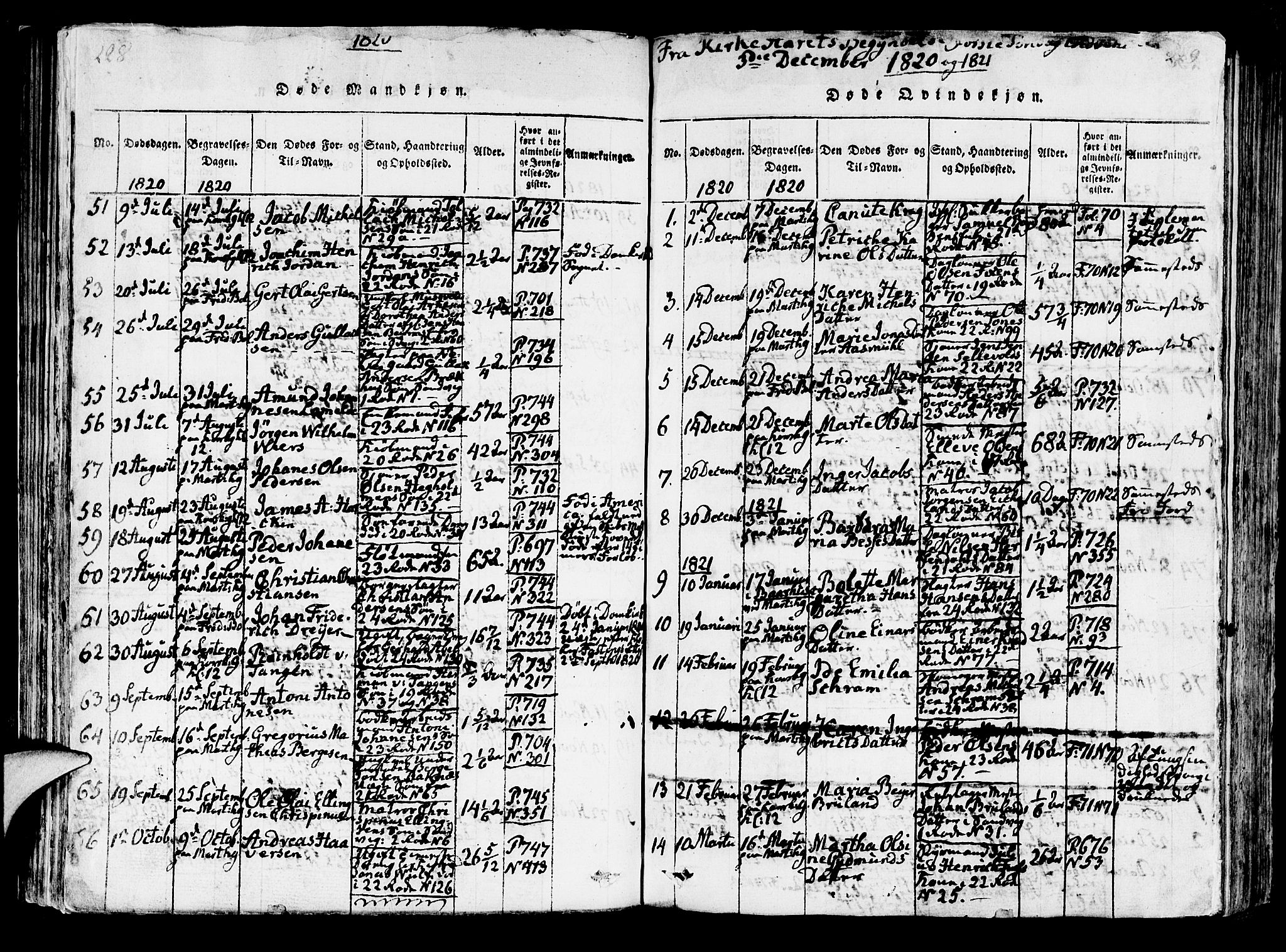 Korskirken sokneprestembete, SAB/A-76101/H/Hab: Parish register (copy) no. A 1b, 1815-1821, p. 228-229