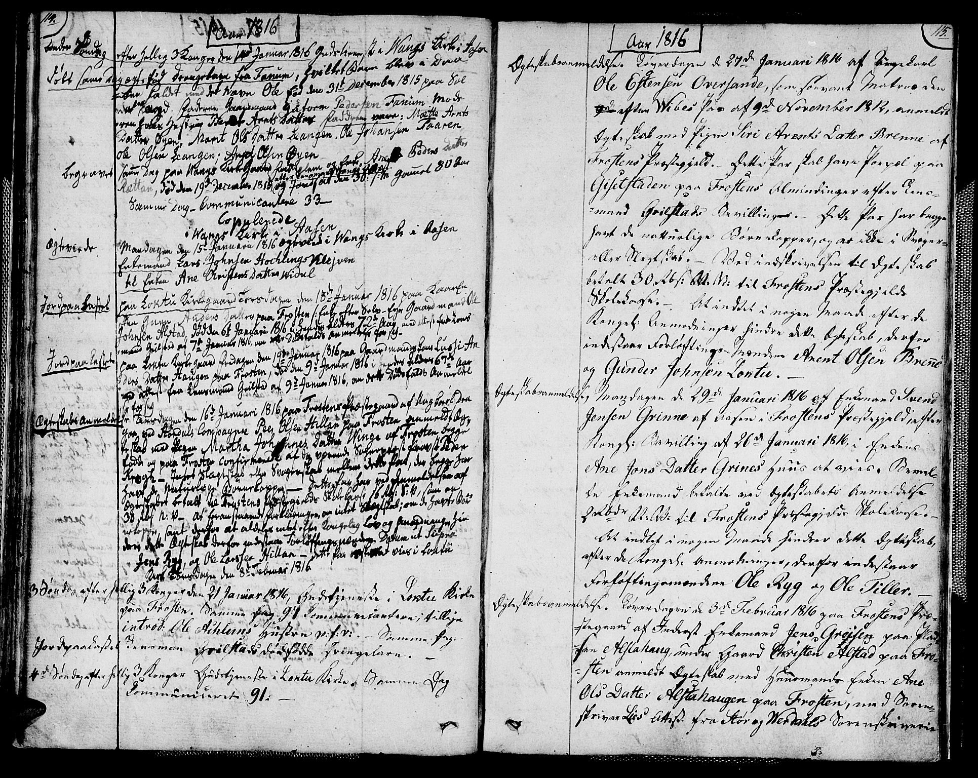 Ministerialprotokoller, klokkerbøker og fødselsregistre - Nord-Trøndelag, SAT/A-1458/713/L0111: Parish register (official) no. 713A03, 1812-1816, p. 114-115
