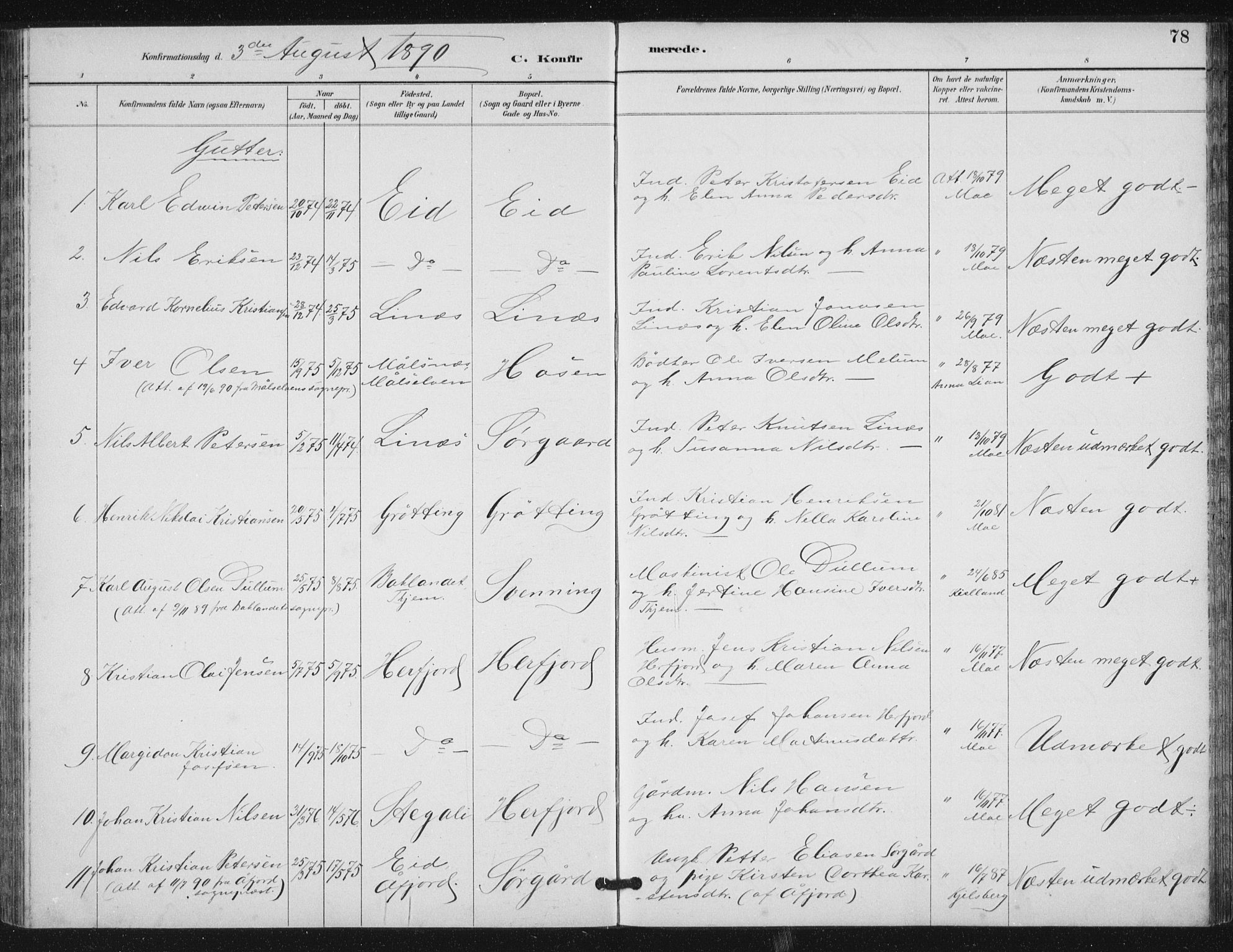 Ministerialprotokoller, klokkerbøker og fødselsregistre - Sør-Trøndelag, SAT/A-1456/656/L0698: Parish register (copy) no. 656C04, 1890-1904, p. 78