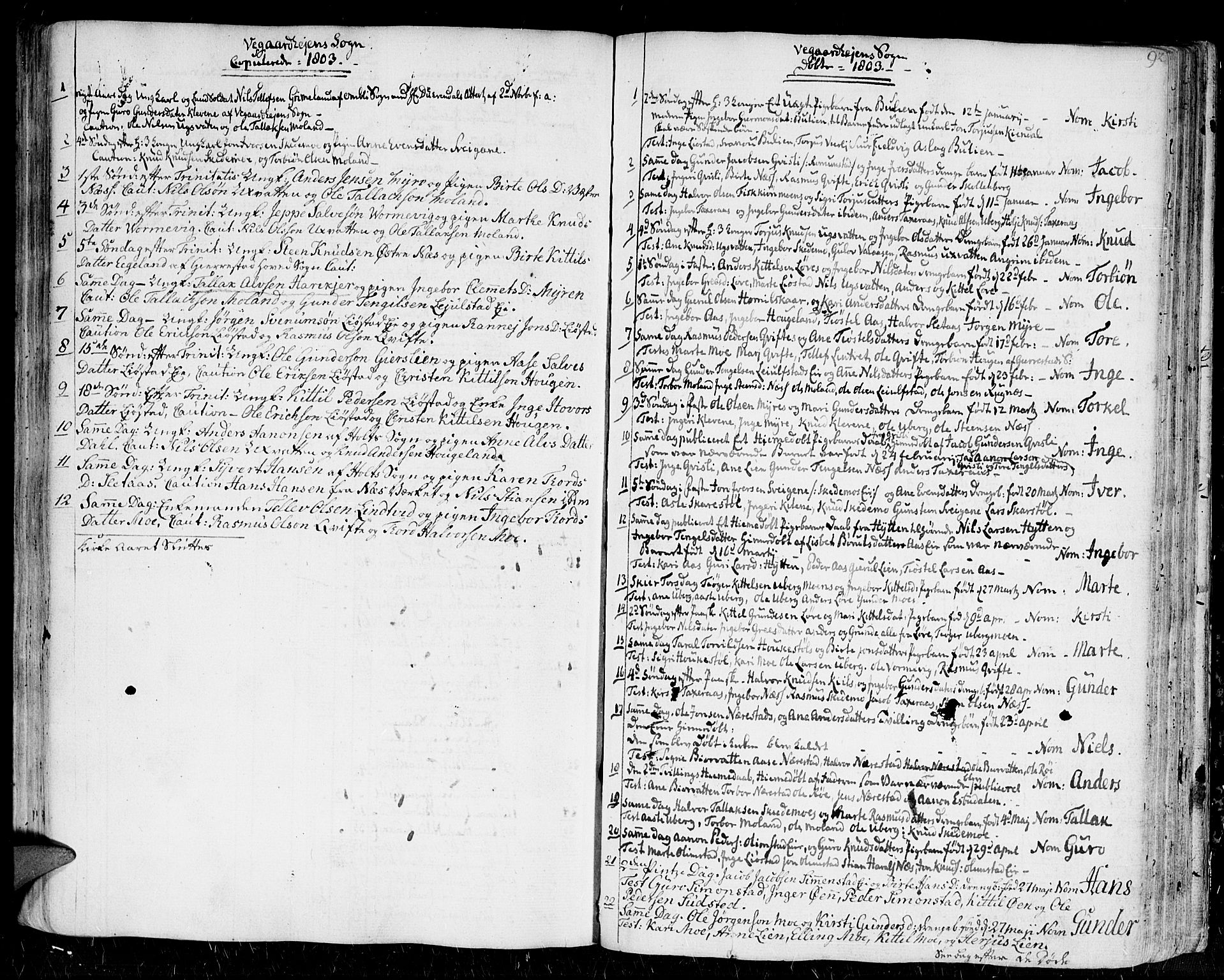 Gjerstad sokneprestkontor, AV/SAK-1111-0014/F/Fa/Faa/L0003: Parish register (official) no. A 3, 1780-1815, p. 92