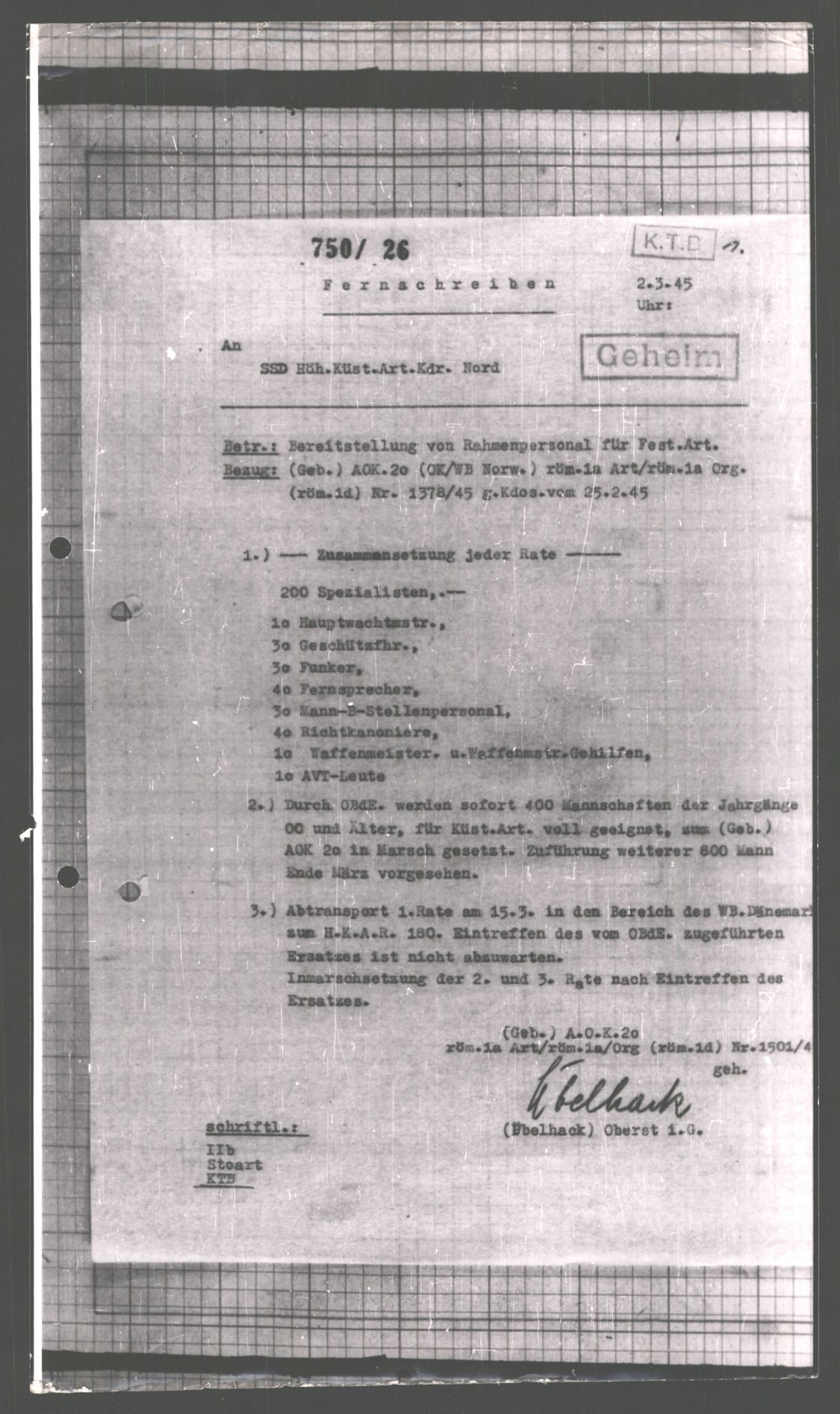 Forsvarets Overkommando. 2 kontor. Arkiv 11.4. Spredte tyske arkivsaker, AV/RA-RAFA-7031/D/Dar/Dara/L0008: Krigsdagbøker for 20. Gebirgs-Armee-Oberkommando (AOK 20), 1945, p. 50