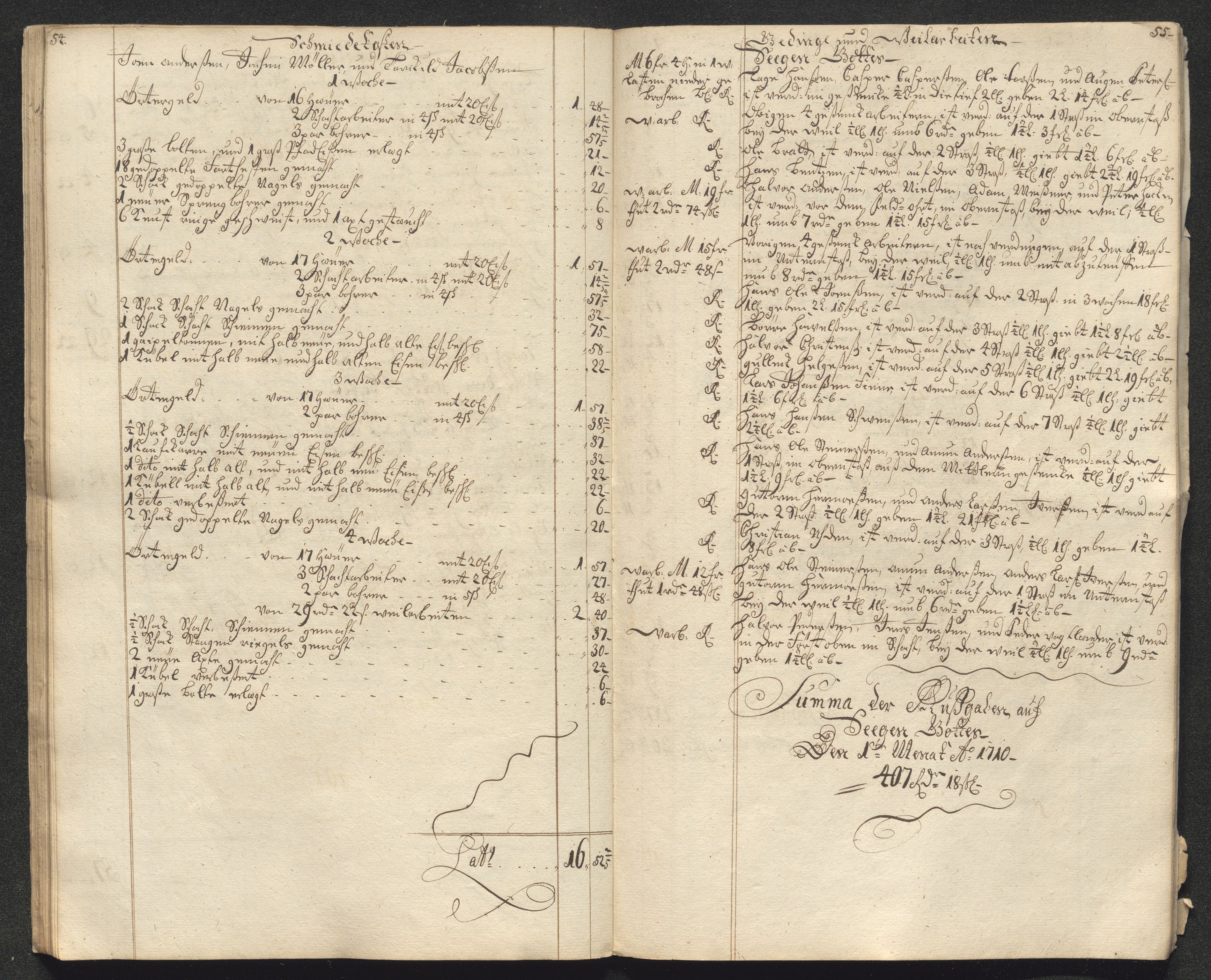 Kongsberg Sølvverk 1623-1816, AV/SAKO-EA-3135/001/D/Dc/Dcd/L0099: Utgiftsregnskap for gruver m.m., 1710, p. 31