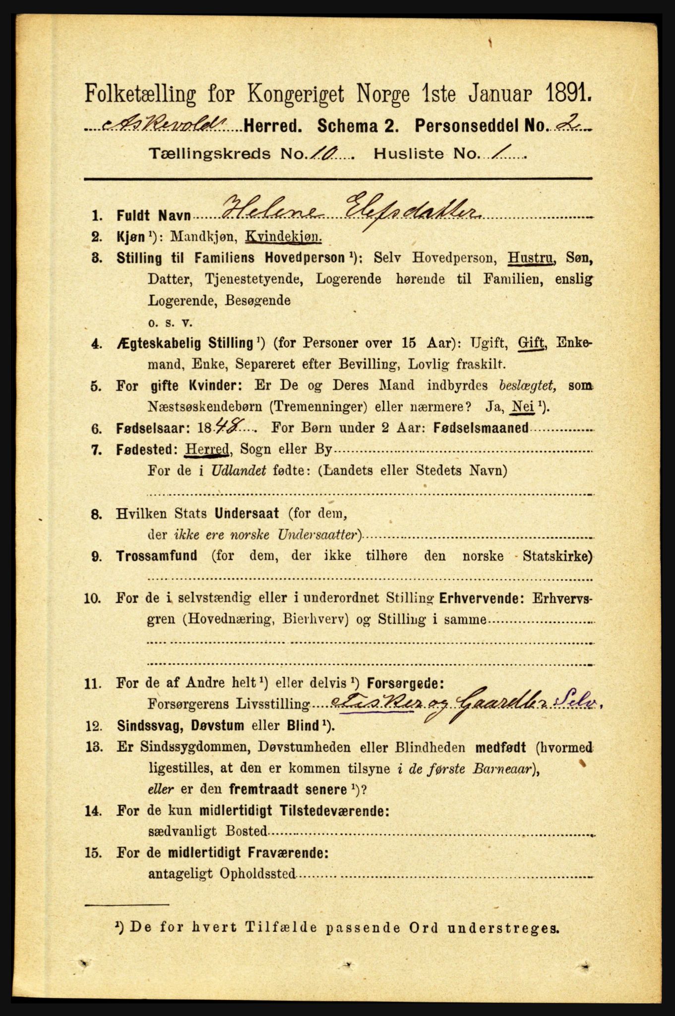 RA, 1891 census for 1428 Askvoll, 1891, p. 2981