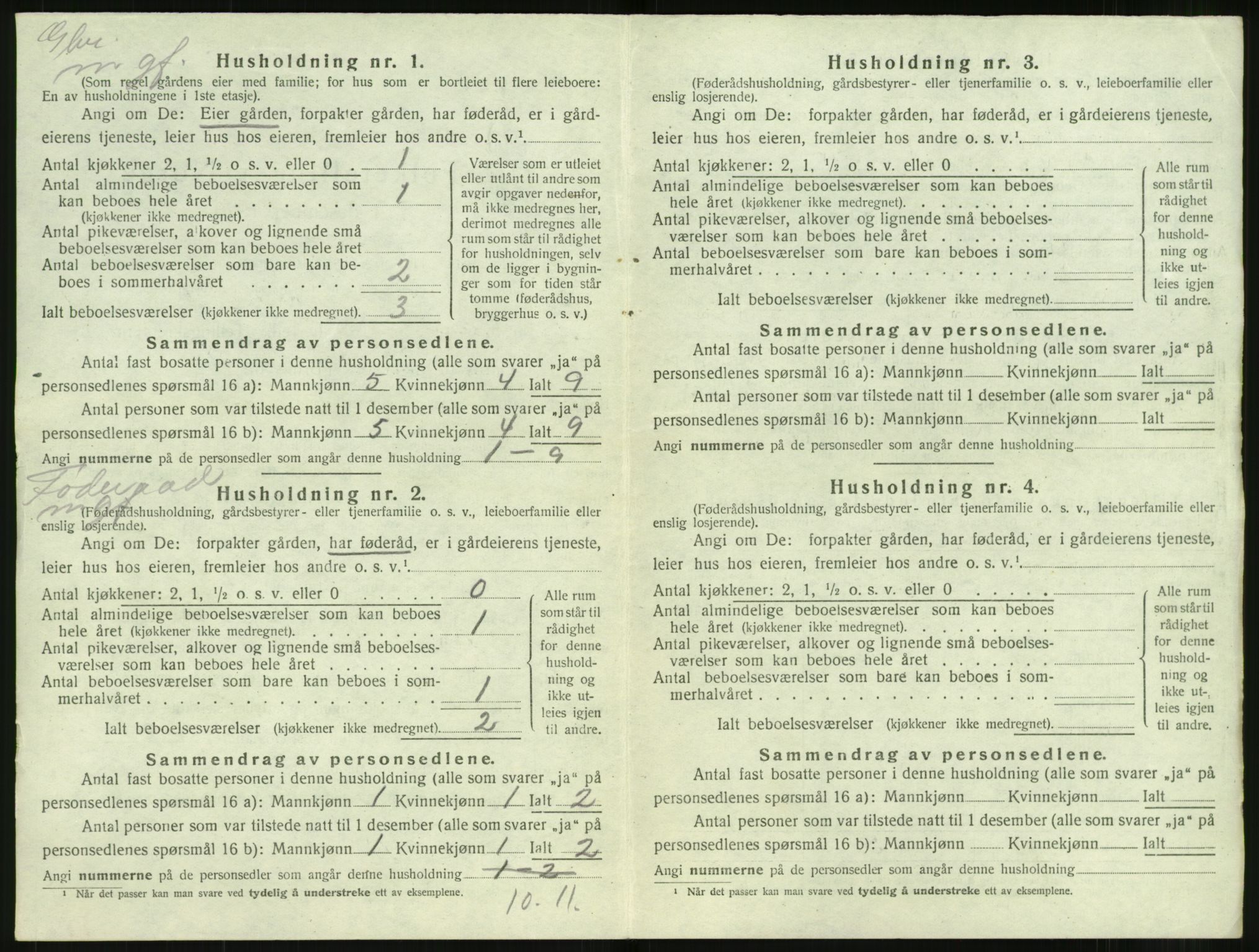 SAT, 1920 census for Stranda, 1920, p. 332